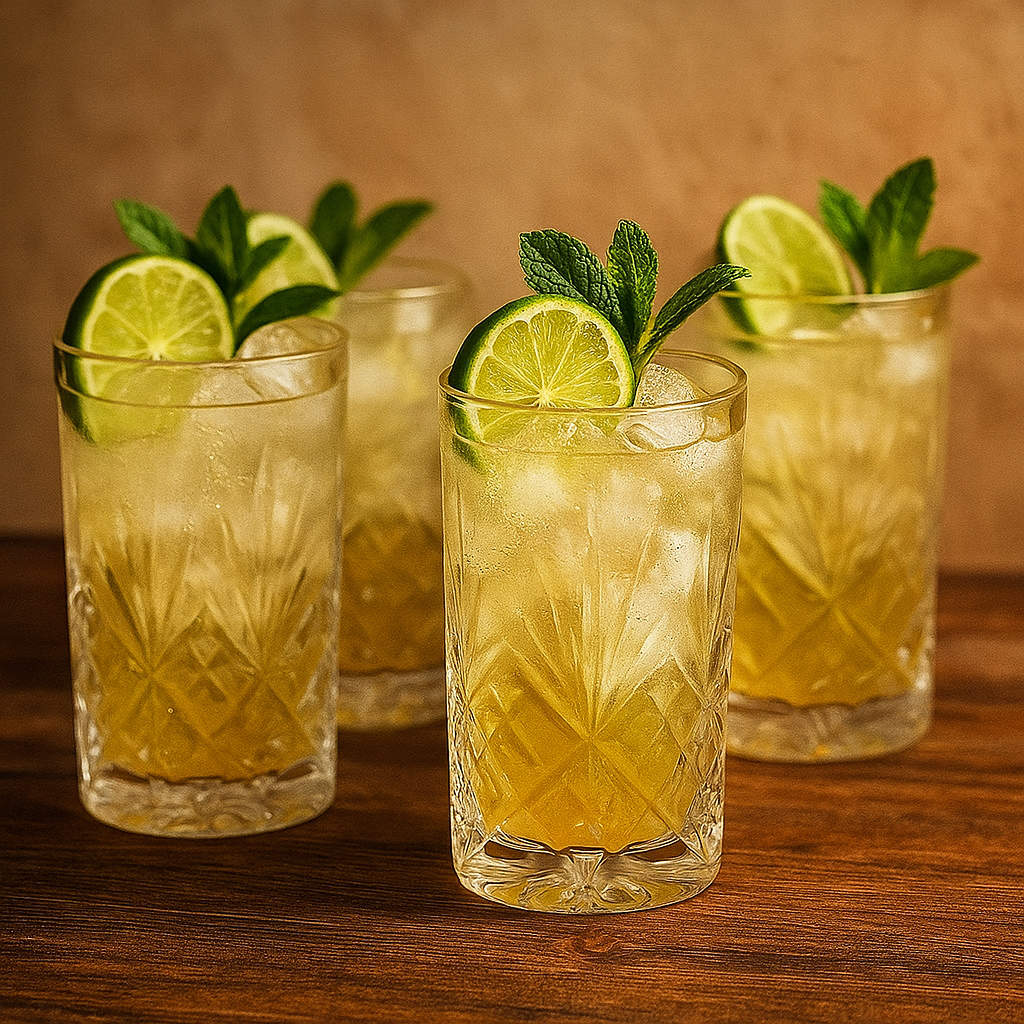 Longdrinkglas Set 4er – Premium Kristall-Optik, robuste Marken-Qualität, 4x elegante Longdrink Gläser für Cocktails, Gin Tonic, Highballs & Softdrinks – stilvolle Bar-Gläser im Kristall Design