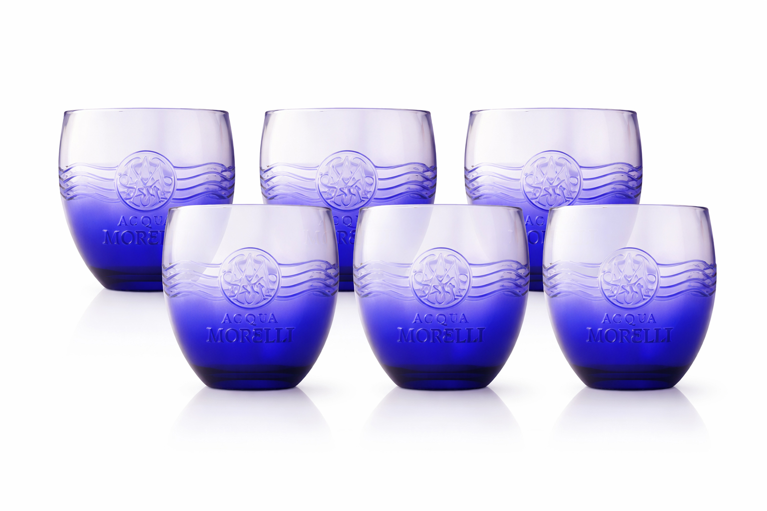 Acqua Morelli Glas 6er-Set – Blaue Designgläser, nicht geeicht
