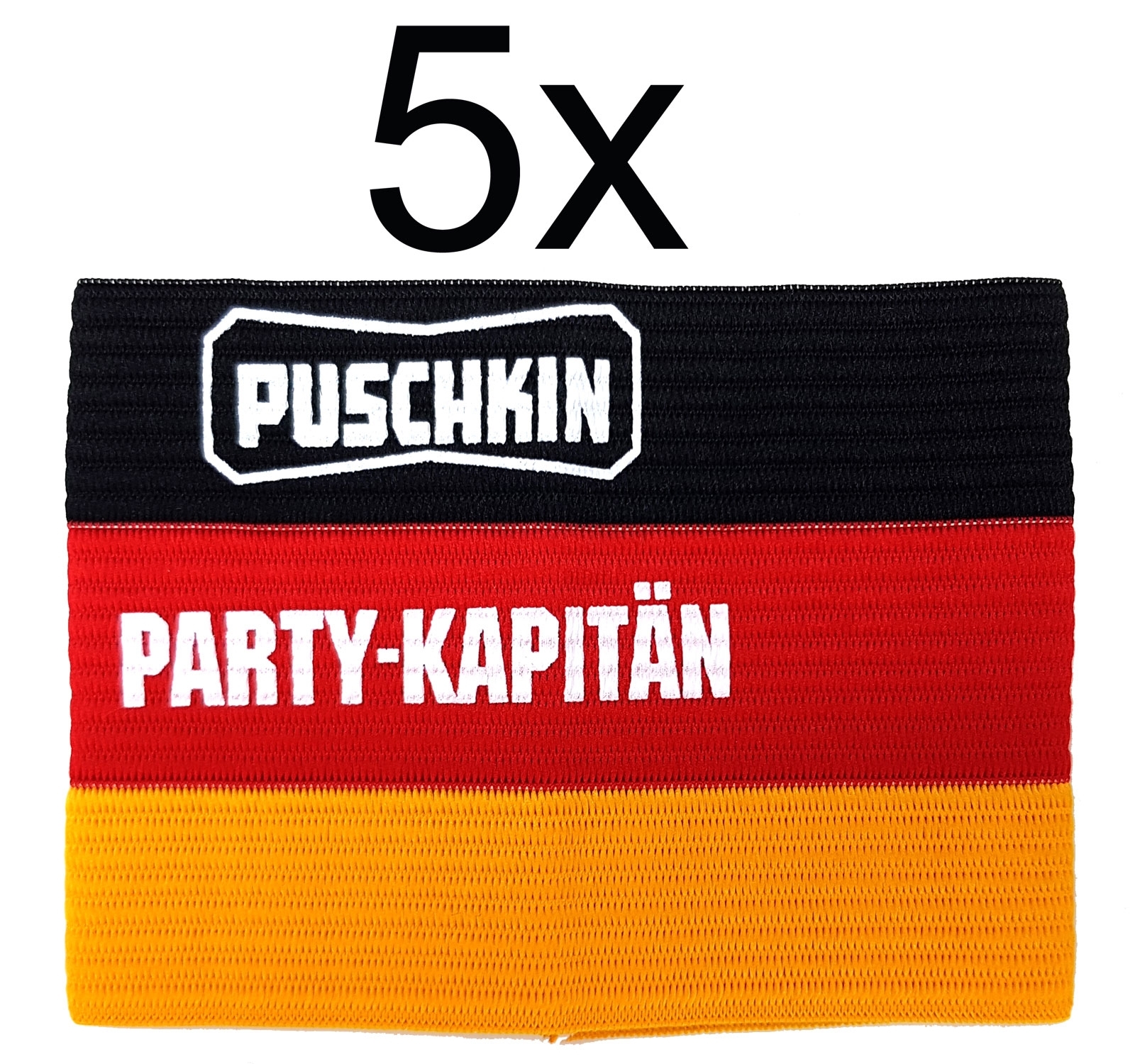 Puschkin Party-Kapitän Kapitänsbinde 5er Set Bar Wodka Bier Glas