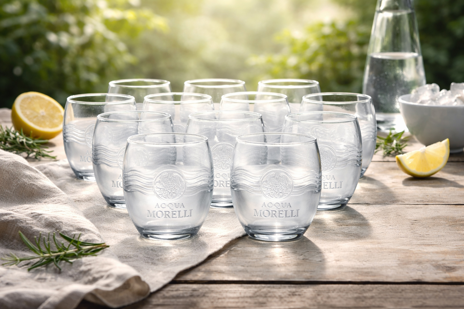 Acqua Morelli Wassergläser 12er Set – Klare Tumbler Gläser mit Relief | Neue Edition | Für Wasser, Softdrinks & Cocktails