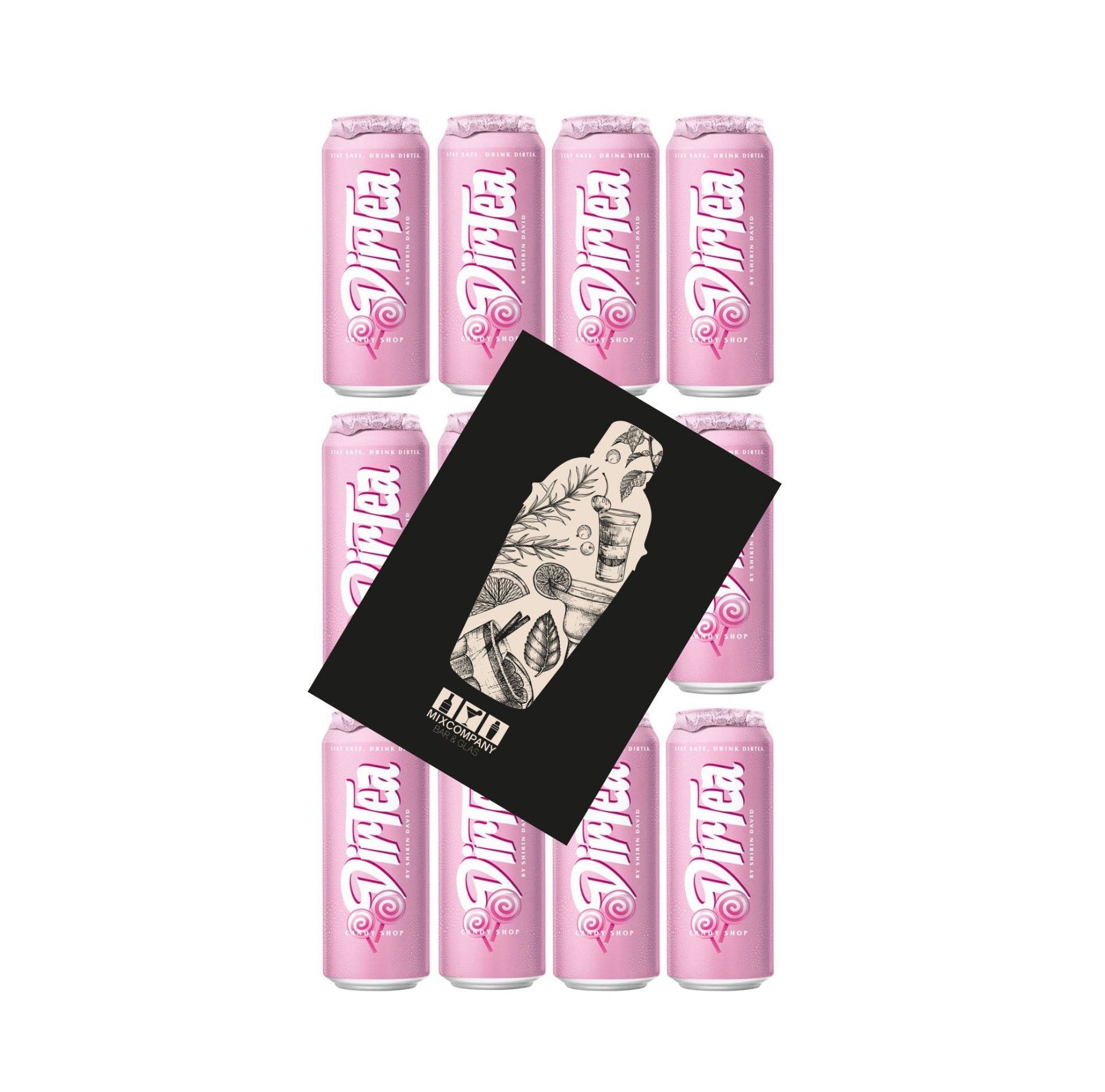 Shirin David MHD WARE DirTea Candy Shop 12er Set je 500ml DirTea Candy / Zuckerwatte Mindesthaltbarkeit überschritten inkl. Pfand EINWEG