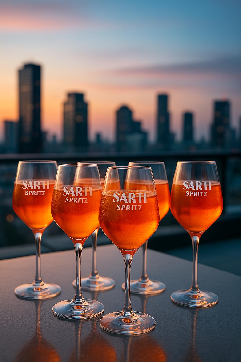 Sarti Spritz Weingläser 6er Set – Original Serviergläser für Aperitivo, elegante Spritz-Gläser