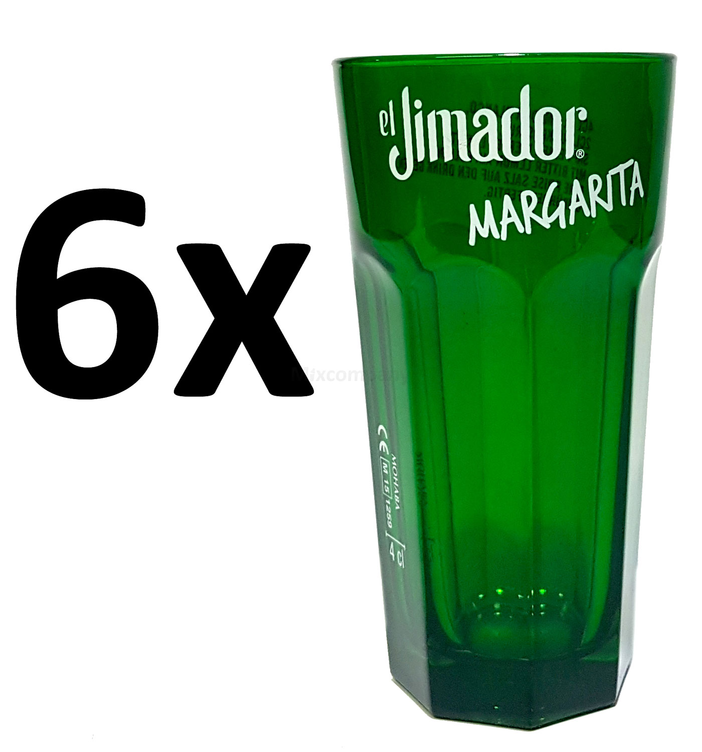 El Jimador mit Margarita Rezept Aufdruck auf Gläsern - 6x Gläser 4cl geeicht Glas Tequila Longdrink Glas 300 ml 2cl/4cl Cocktail