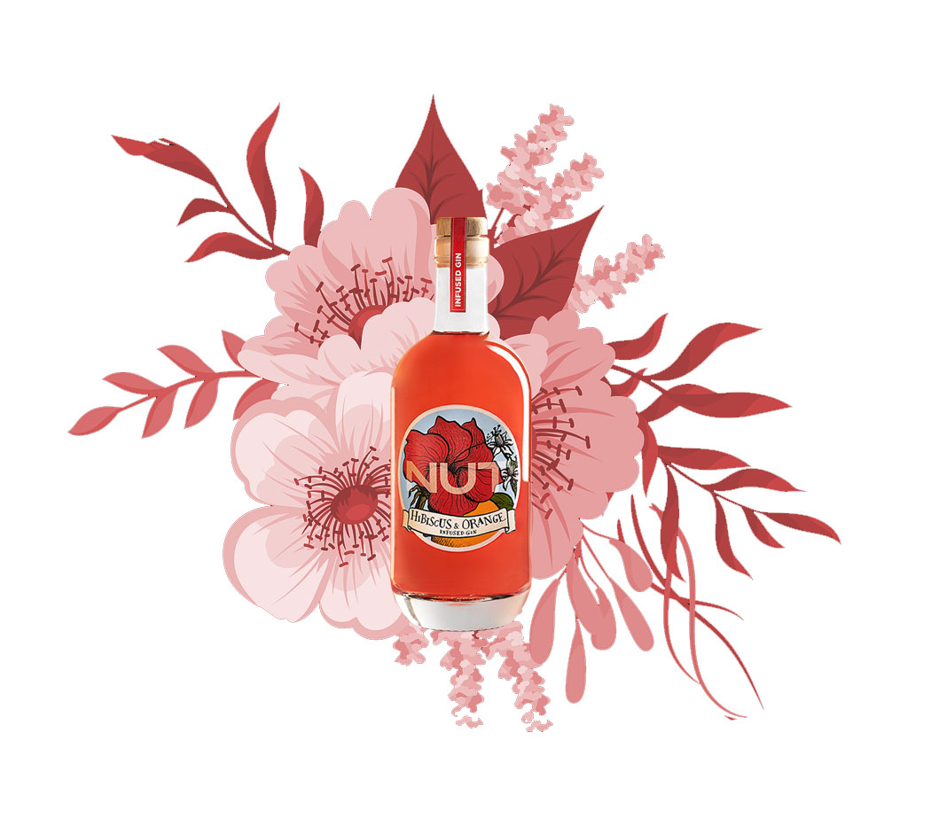 NUT Infused Gin Hibiscus Orange 0,7L (40% Vol) Hibiskus Orange Gin NUT Distillery- [Enthält Sulfite]