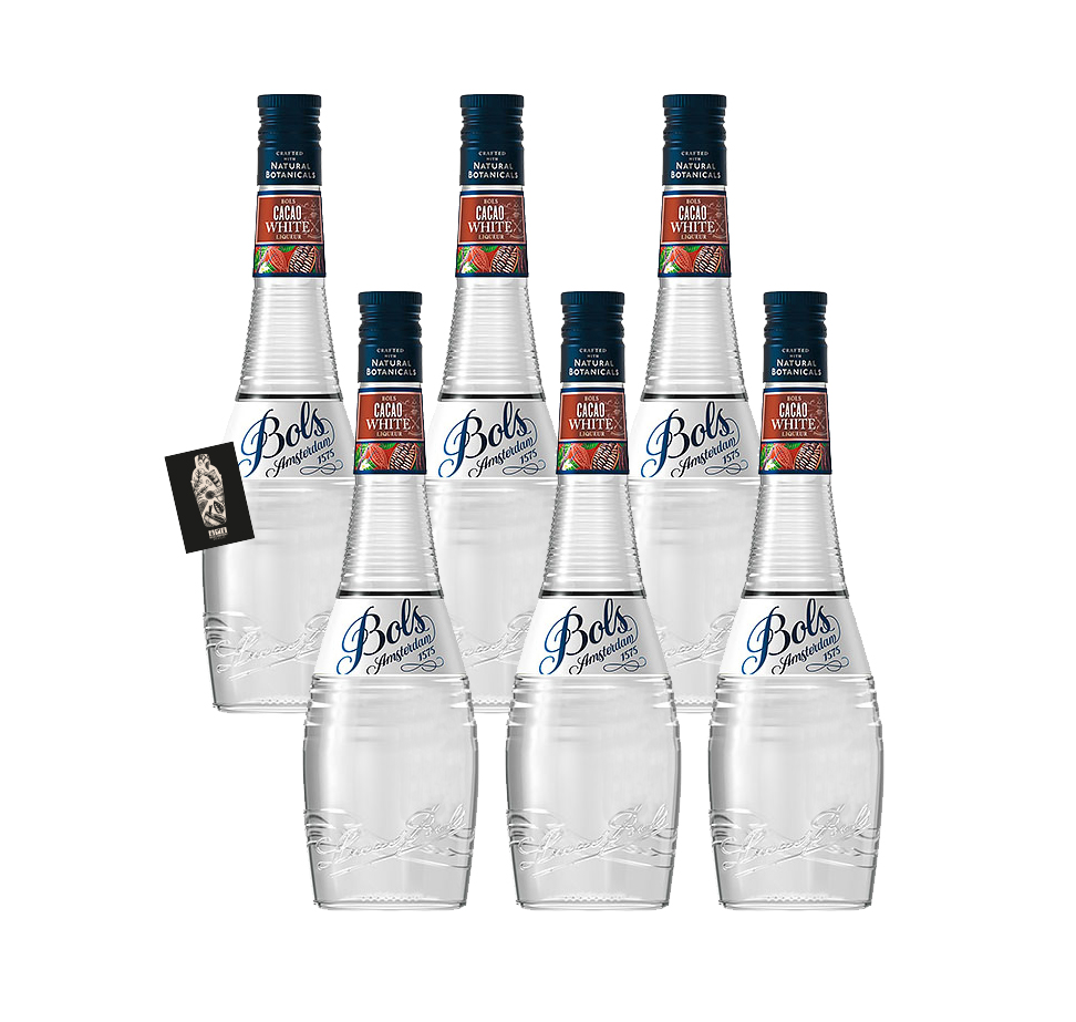 Bols 6er-Set Amsterdam 1575 Cacao White Likör 6x0,7L (24% vol.)- [Enthält Sulfite]