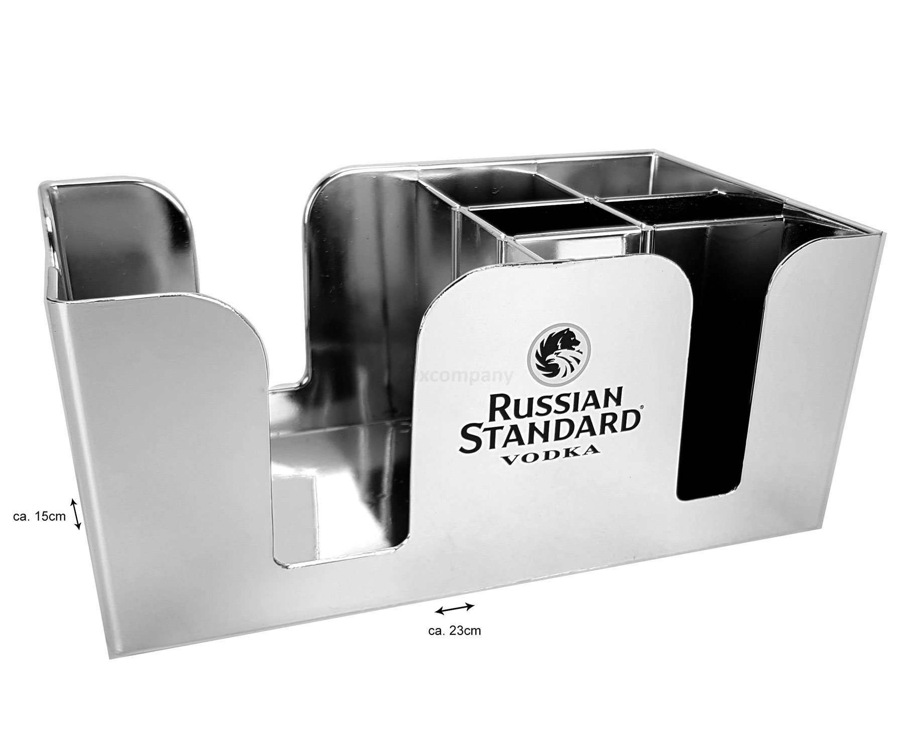 Russian Standard Vodka Barcaddy Caddy Servietten und Besteckhalter silber