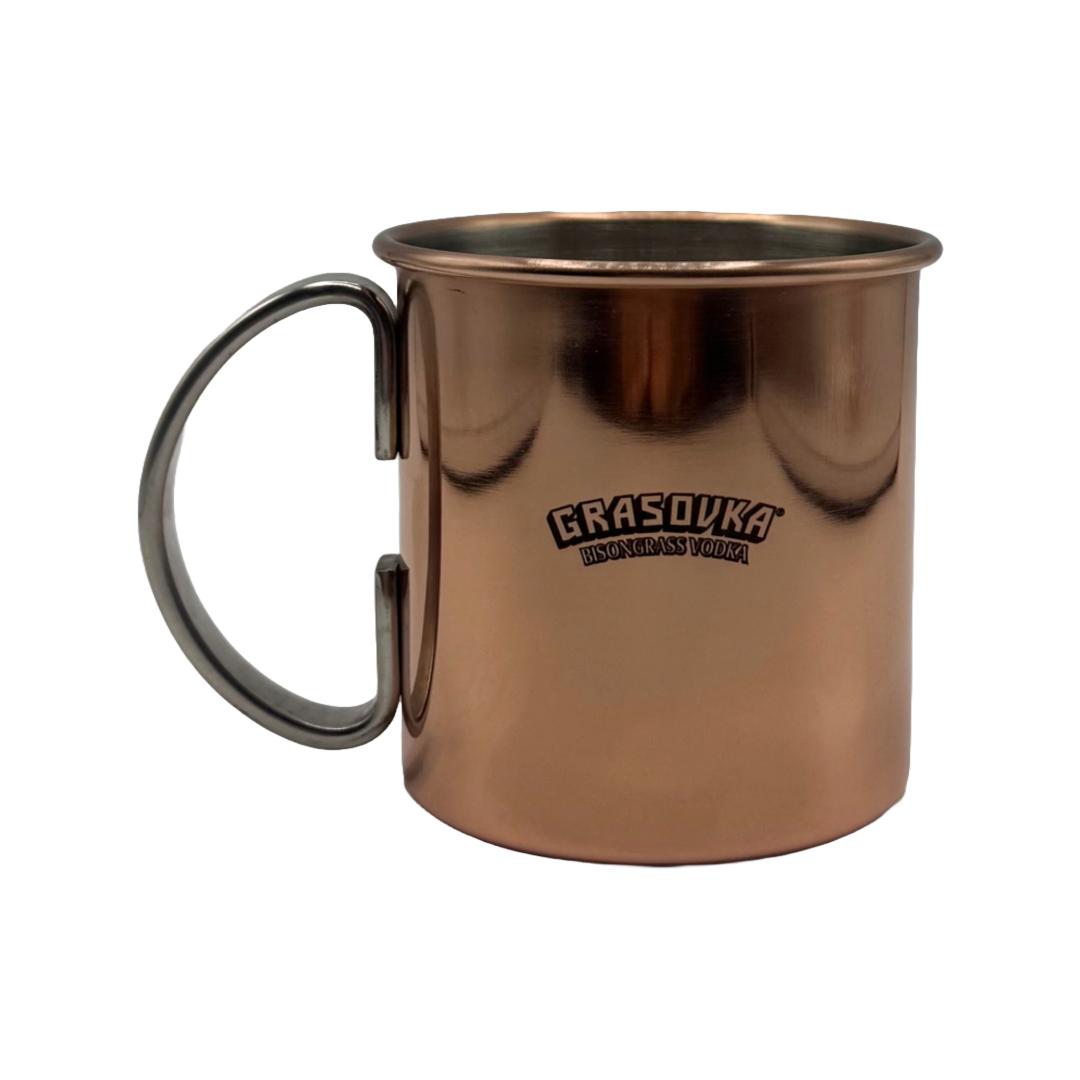 Grasovka Moscow Mule Becher – Einzelner Cocktailbecher in Kupferoptik – nicht geeicht – stilvolles Barzubehör für Vodka-Drinks & Longdrinks