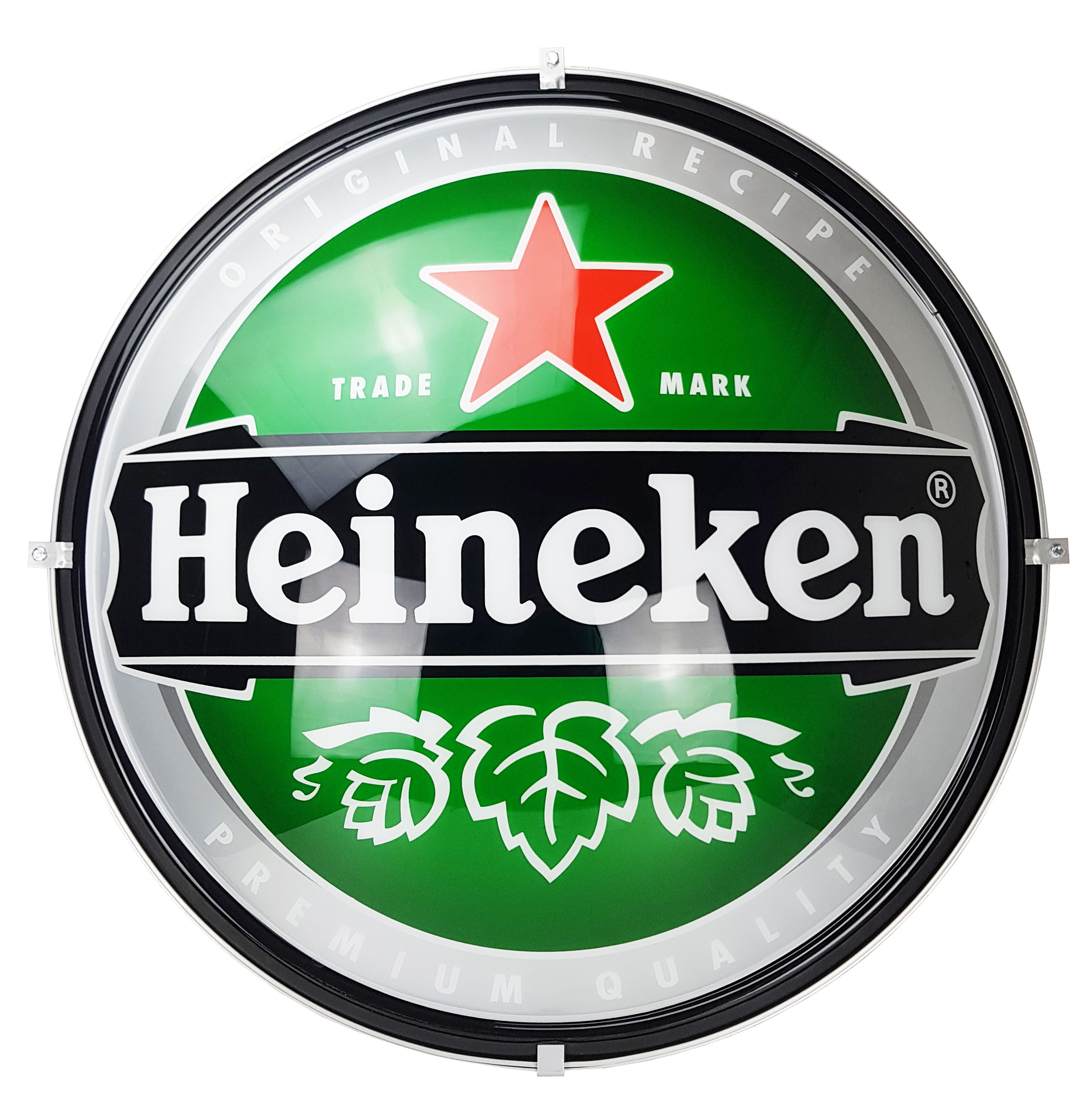 Heineken Leuchtschild Aussenreklame Werbeschild Werbetafel Leuchtreklame LED Beleuchtet Bier Gastronomie - Durchmesser ca. 80cm