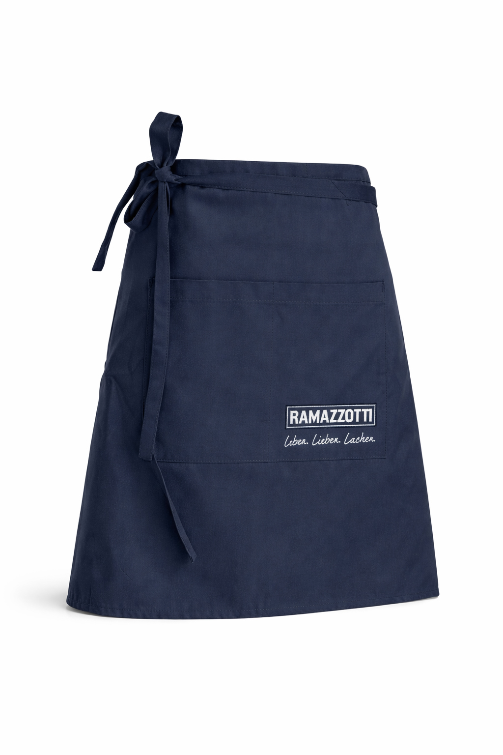 Ramazzotti Kellnerschürze Blau – Gastronomie Barschürze aus Baumwolle – mit Fronttasche – Gastro Qualität