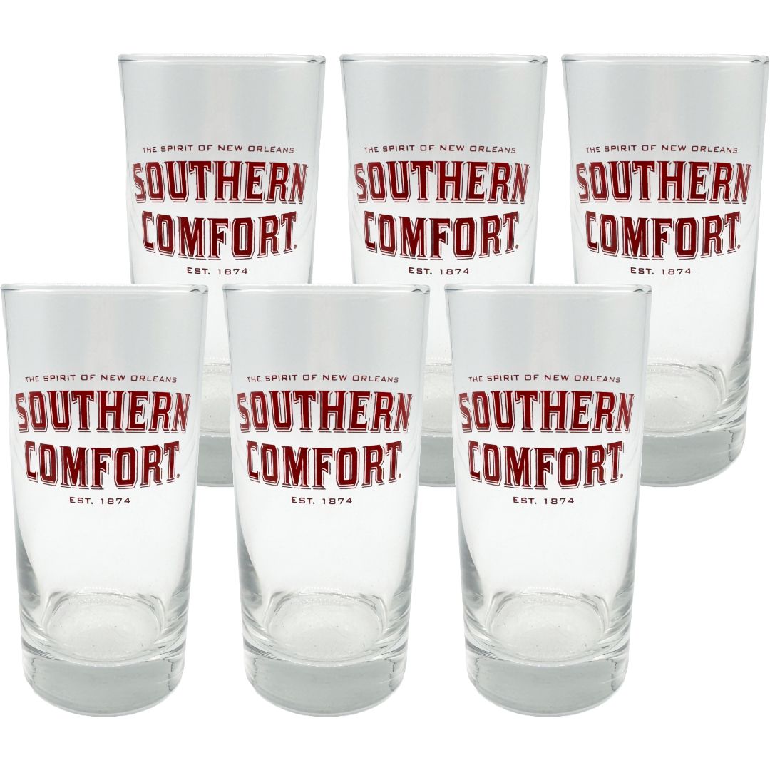 Southern Comfort 6er-Set Gläser - 6 x Longdrink Gläser nicht geeicht