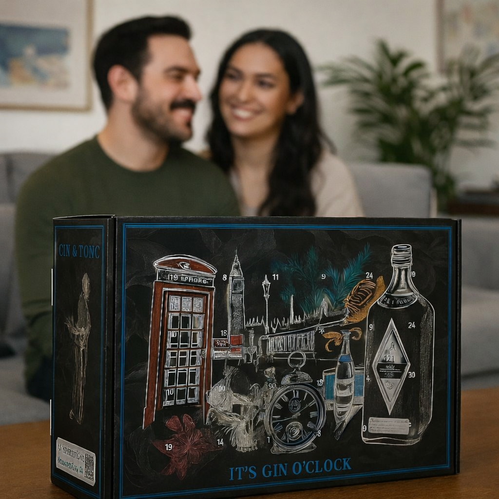 Gin Tasting Set – 24 Originale Gin Miniaturen | Premium Probierset aus 24 Gins | Gin Adventskalender Entdecke Deinen Lieblings-Gin