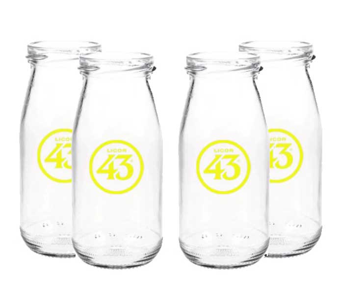 Licor 43 Milchflasche - 4er Set Milchglas Cocktailglas Likör Liquor 43er