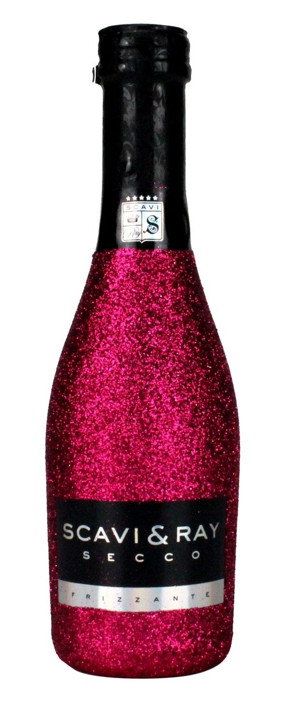 Scavi & Ray Secco Frizzante Piccolo 0,2l (10,5% Vol) Bling Bling Glitzerflasche in hot pink -[Enthält Sulfite]