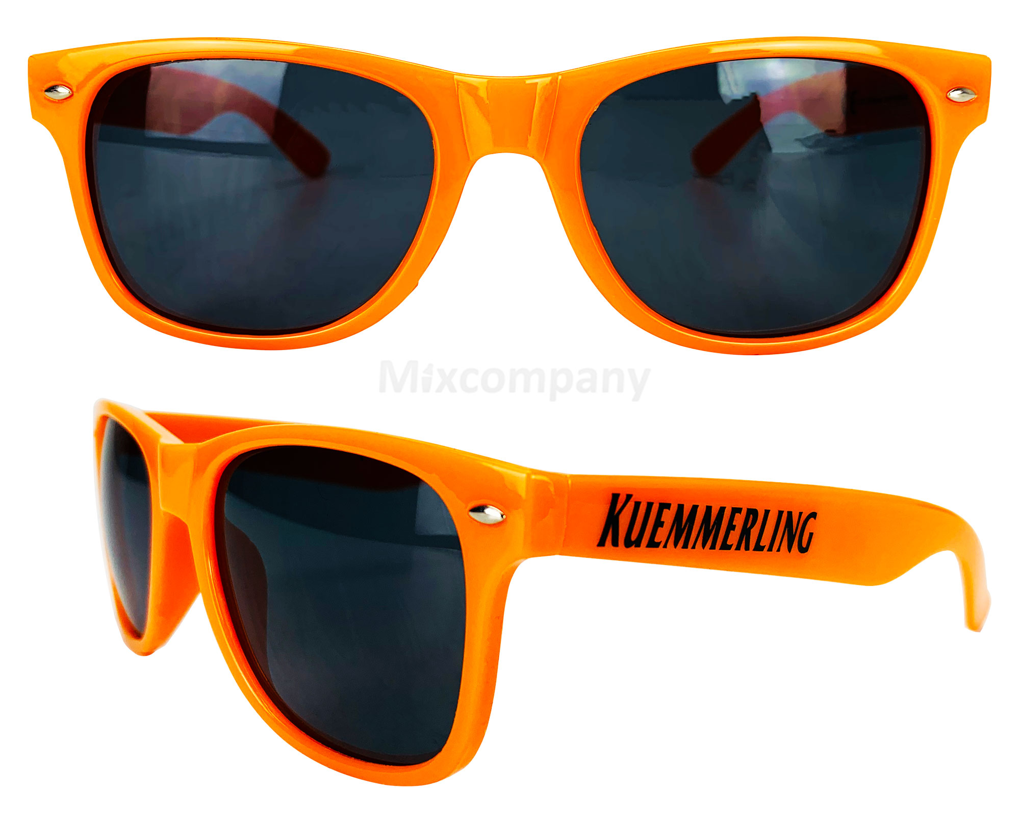 Kuemmerling Nerd Sonnenbrille orange UV400 Unisex Retro Vintage Style Party Festival Bar