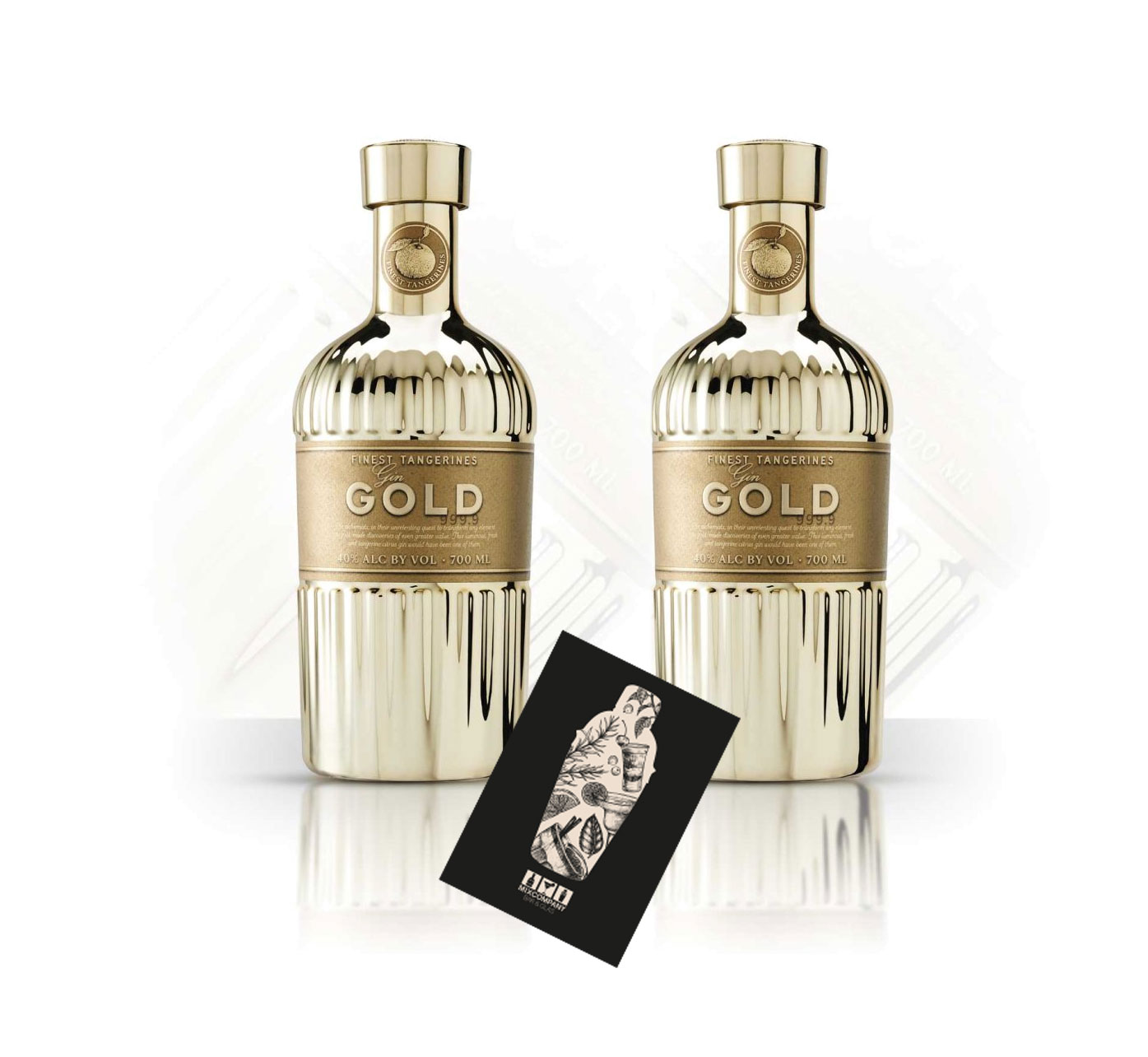 Gin Gold 999.9 2er Set Gin 2x 0,7L (40% Vol) Finest Tangerines Gin Gold - [Enthält Sulfite]