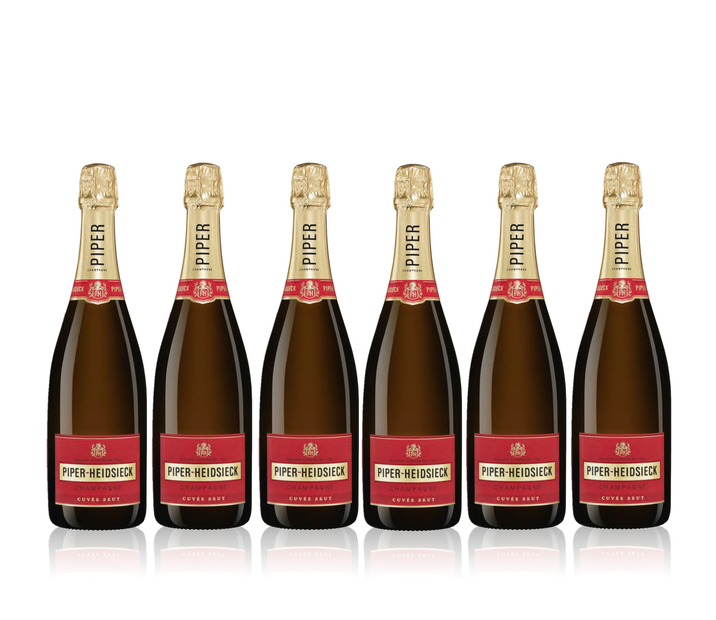 Piper Heidsieck 6er Set Cuvee Brut Champagner 6x 0,75l (12% Vol) Champagner- [Enthält Sulfite]