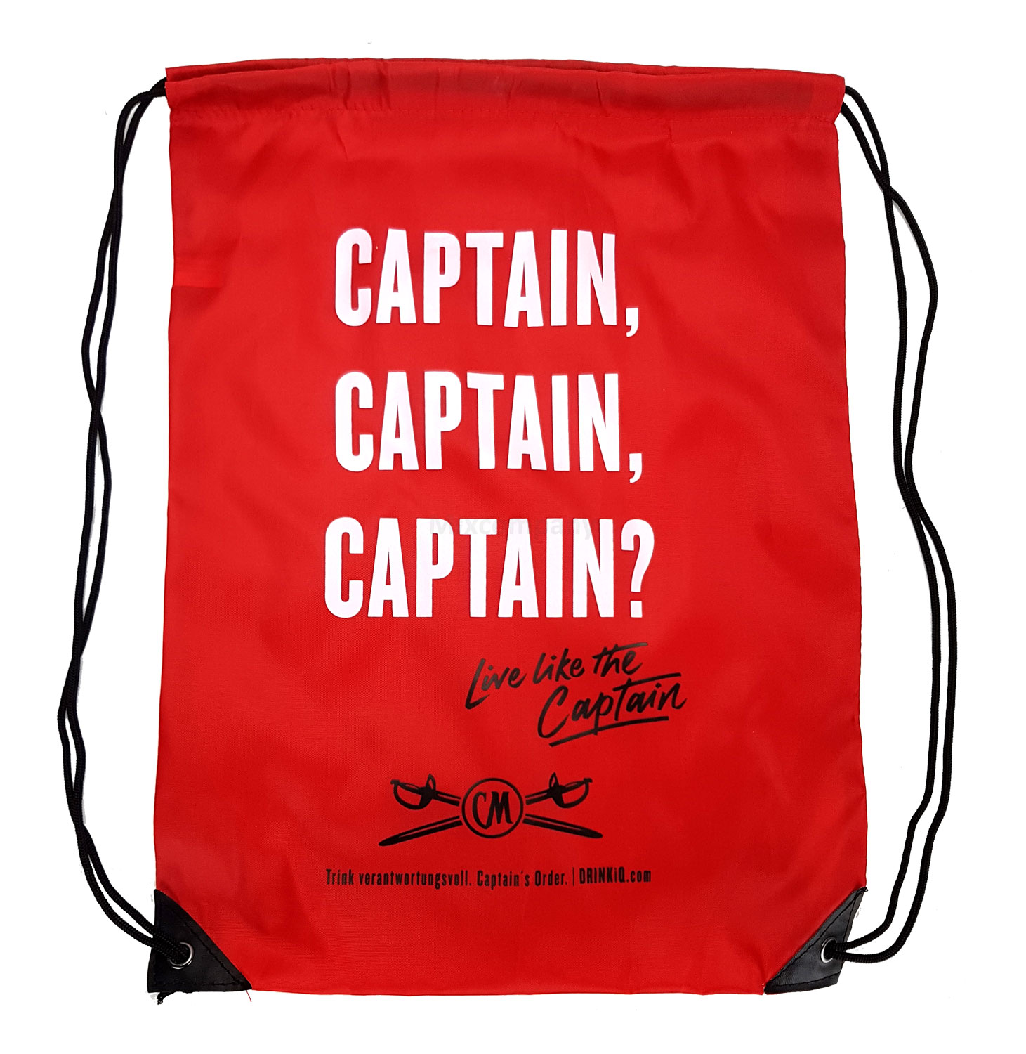 3x Captain Morgan Sporttasche Bag Tasche Rucksack Turnbeutel Beutel Sportbag rot glas Hut