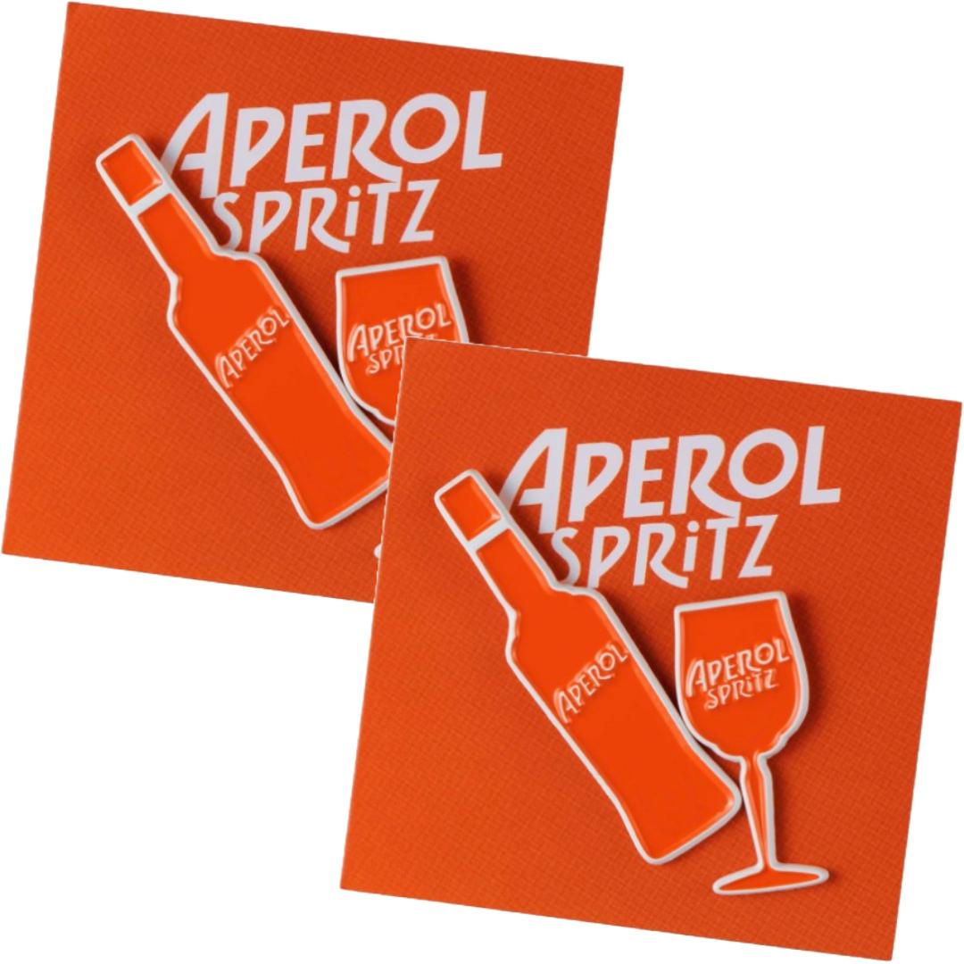 Aperol Pin-Set – 2er-Pack mit je 2 Pins | Stylische Anstecker für Aperol-Fans