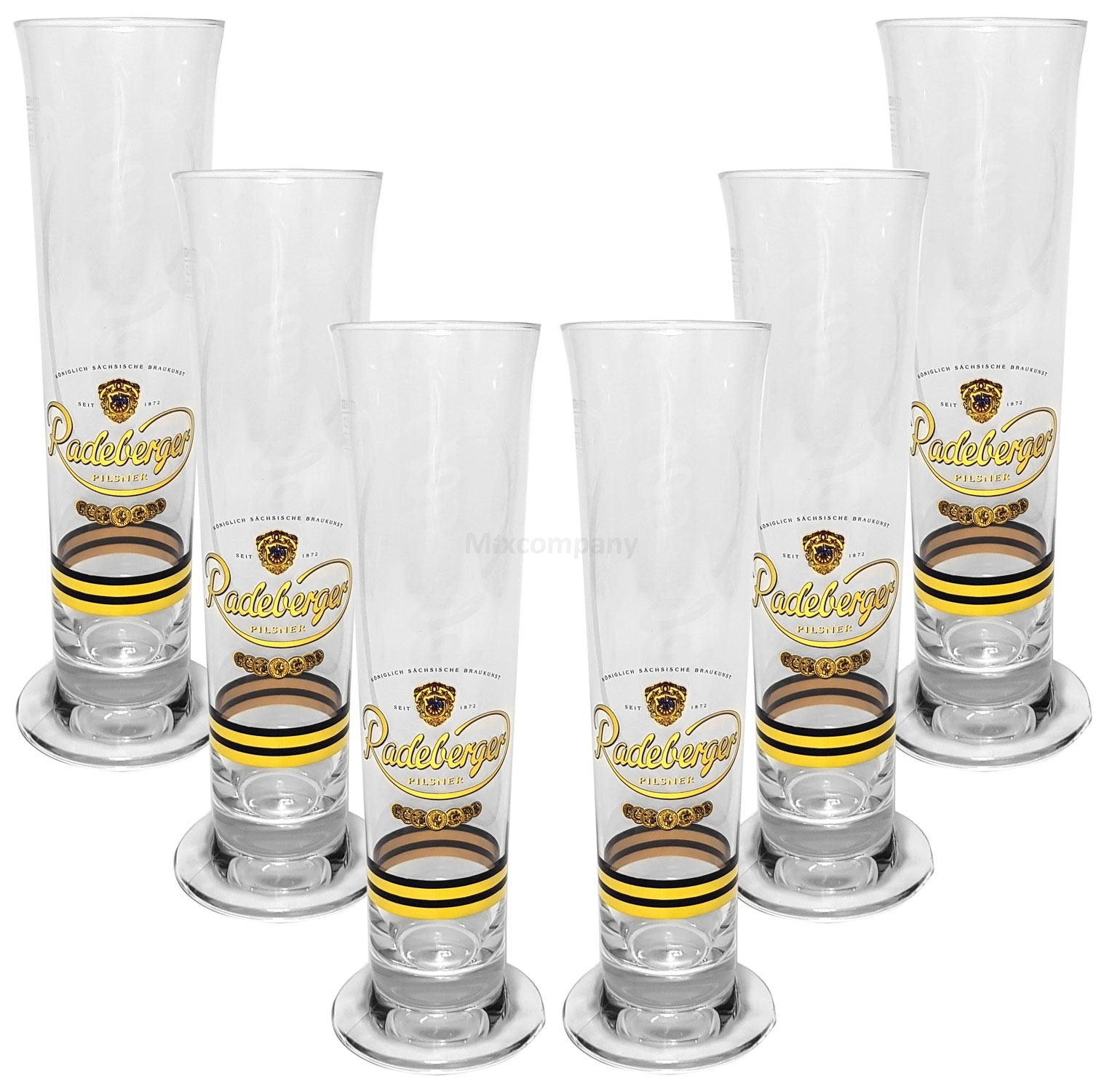 Radeberger Bierglas Glas Gläser-Set - 6x Biergläser 0,3l geeicht