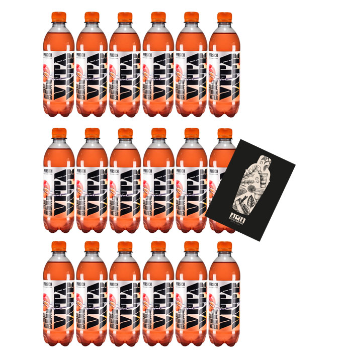Vitavate Pfirsich 18er Set 18x Peach je 0,5L inkl. Pfand MEHRWEG von Twitch Streamern Elias Sidney Niklas + Mixcompany Postkarte