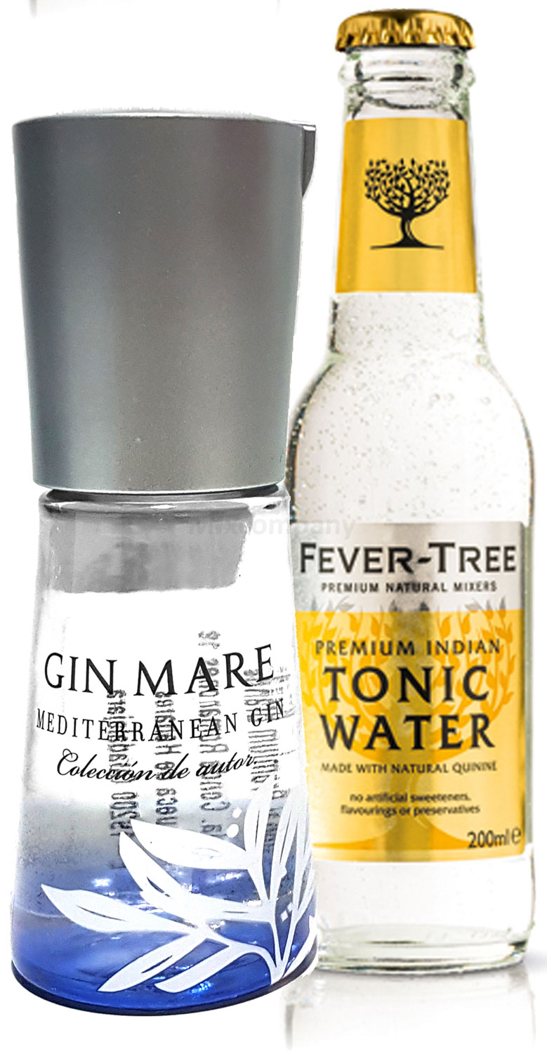 Gin Tonic Probierset - Gin Mare Mediterranean Gin 10cl (42,7% Vol) + Fever-Tree Tonic Water 200ml inkl. Pfand MEHRWEG