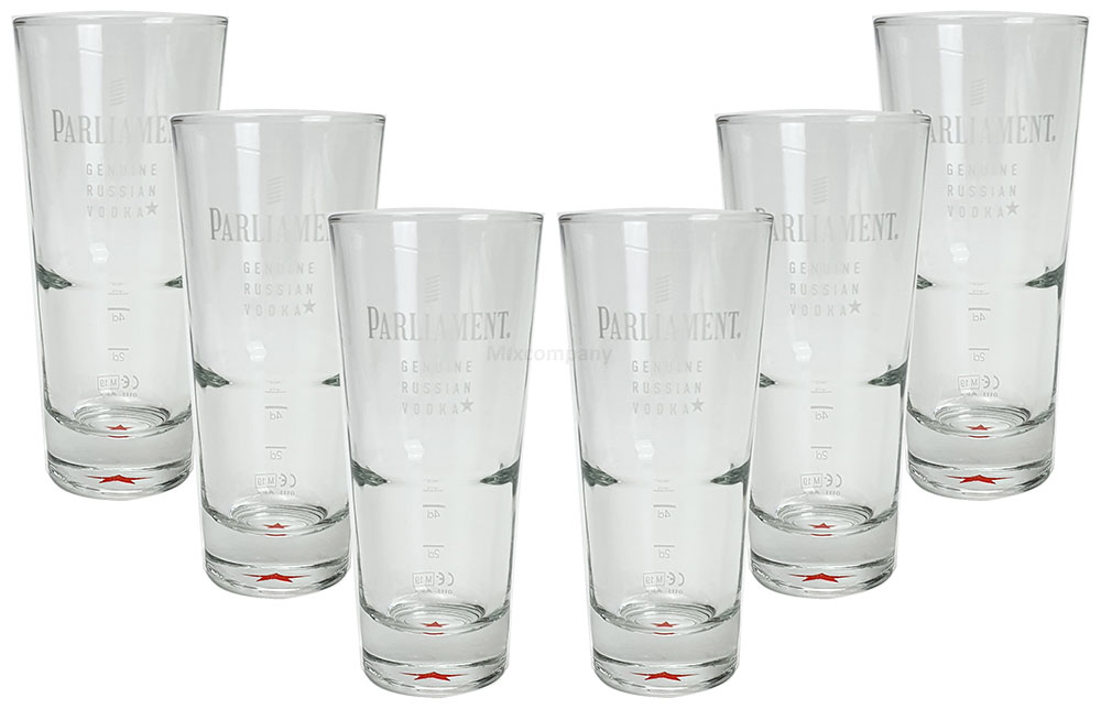 Parliament Russion Vodka Longdrinkglas - Longdrink Glas / Gläser Set - 6x Longdrinkgläser 2/4cl geeicht - 2cl / 4 cl Eichung