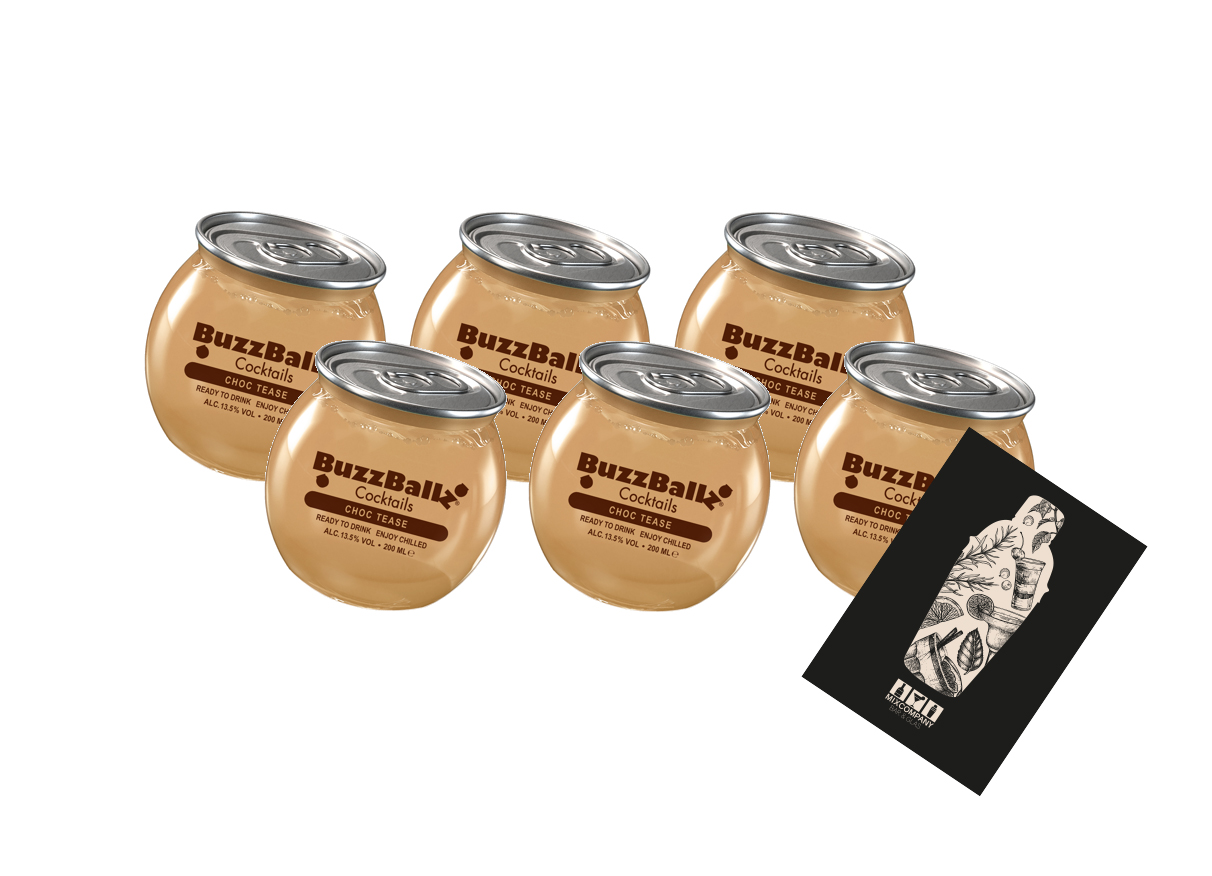 BuzzBallz 6er Set 6x 200ml Choc Tease (13,5% vol)- [Enthält Sulfite]