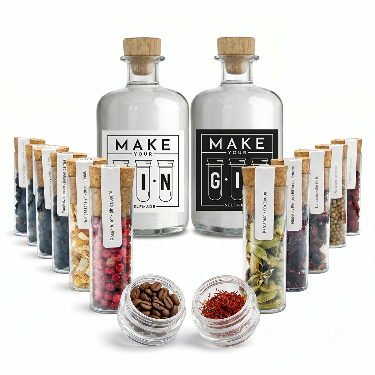 Make You Gin Geschenkset Weiß - 12 Botanicals mit Safran & Kaffeebohnen