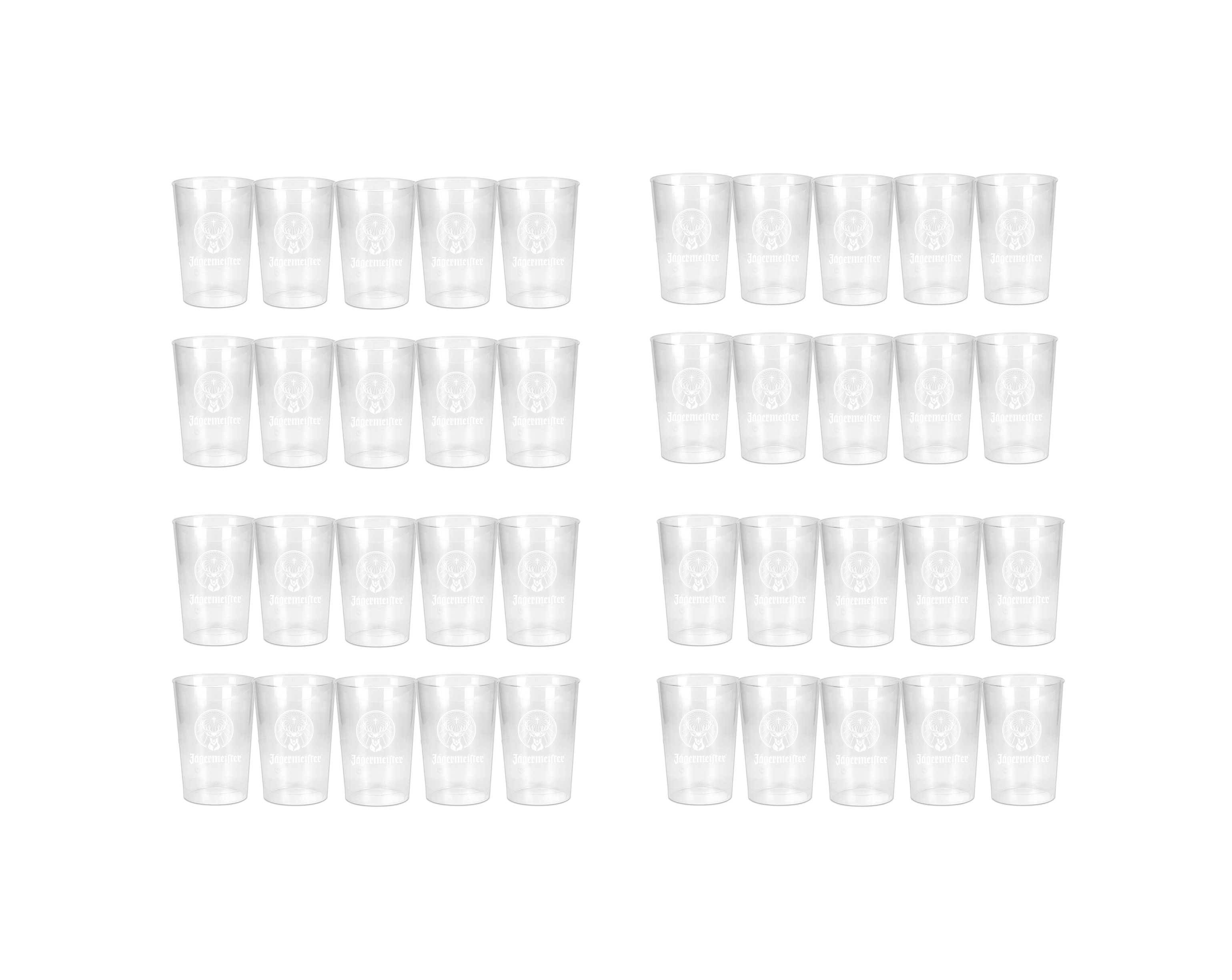 Jägermeister Glas S Plastik Becher 2/4cl geeicht - 80er Set