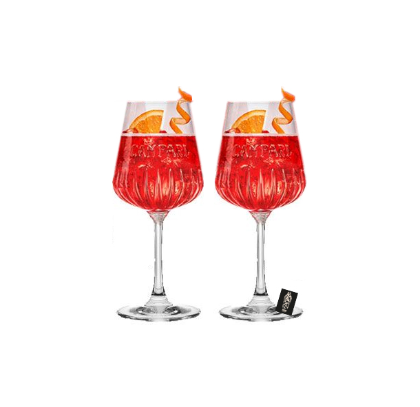 Campari Weinglas Cocktailglas Glas Gläser Set - 2x Gläser 0,49L 