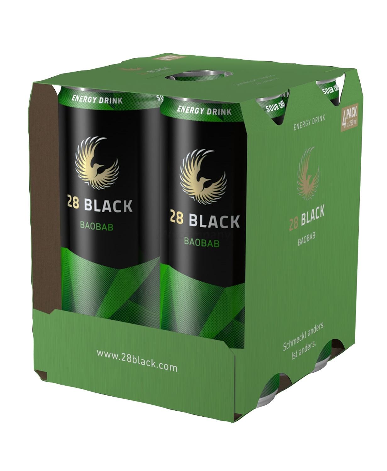 28 Black Baobab Energy Drink 4er Pack inkl. Pfand - 4x 250ml = 1000ml - EINWEG