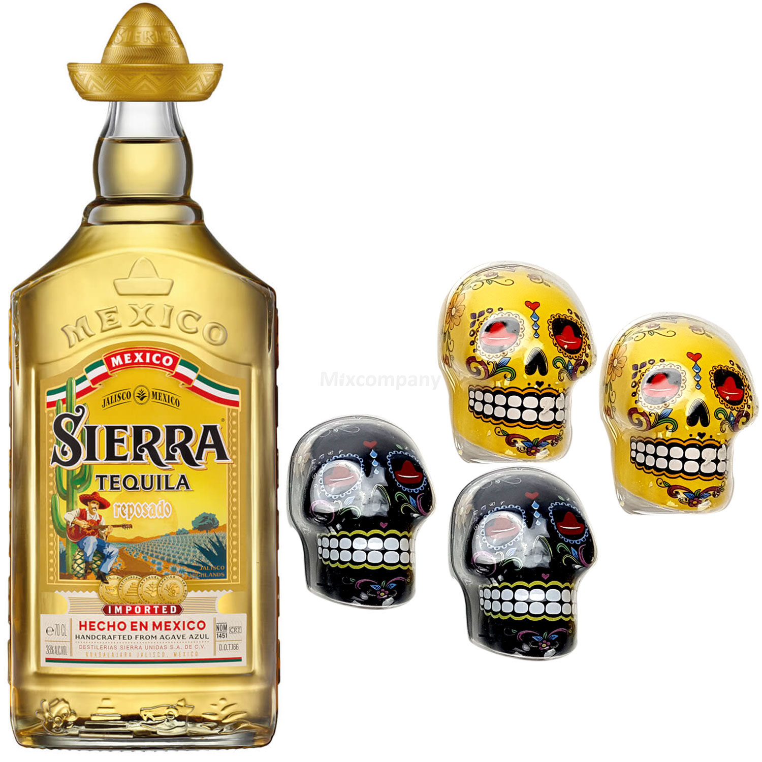 Sierra Tequila Reposado 700ml (38% Vol) + Plus Salz und Pfeffer Streuer in grün & blau- [Enthält Sulfite]