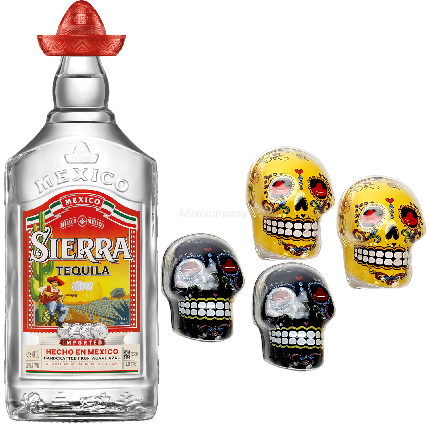 Sierra Tequila Silver 700ml (38% Vol) + 1x Salz und 1x Pfeffer Streuer [Enthält Sulfite]