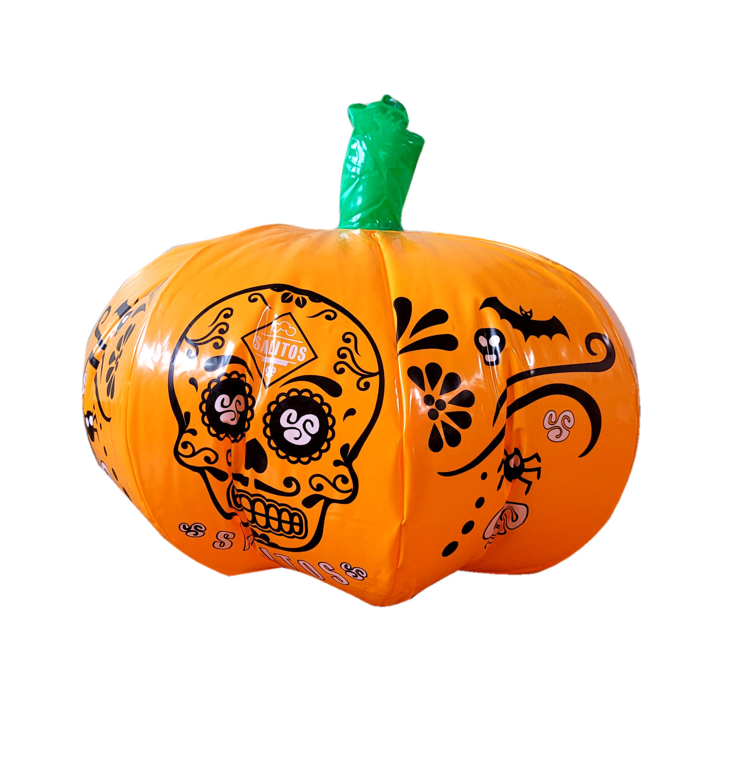 2 x Salitos Halloween Kürbis aufblasbar Gartendecko in Orange mit Totenkopf Skullhead