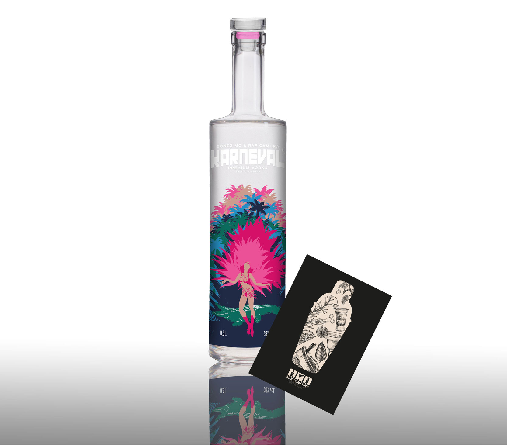 Karneval Vodka 0,5L (38% Vol) Premium Vodka von Raf Camora und Bonez Mc - [Enthält Sulfite]