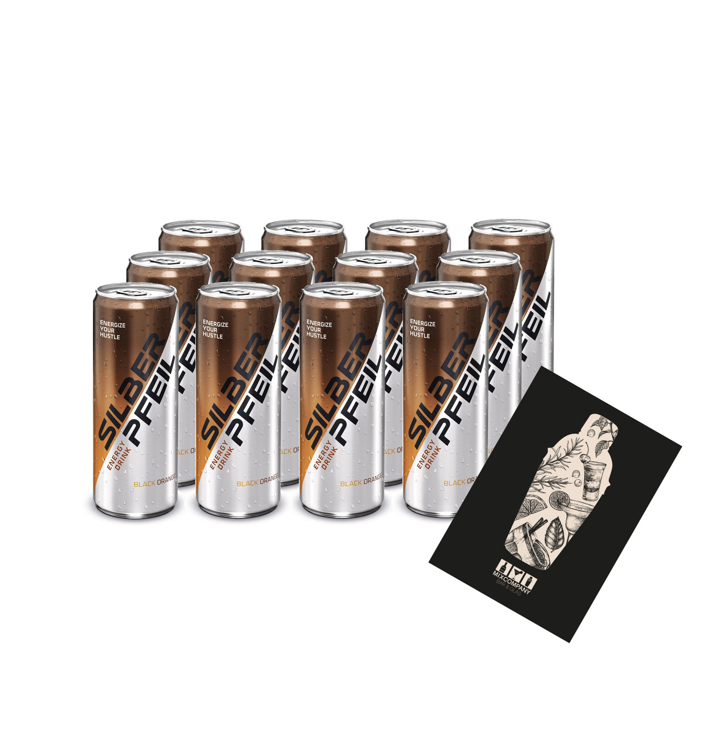 Silberpfeil 12er Set Energy Drink Black Orange 12x 0,25L inkl. Pfand EINWEG