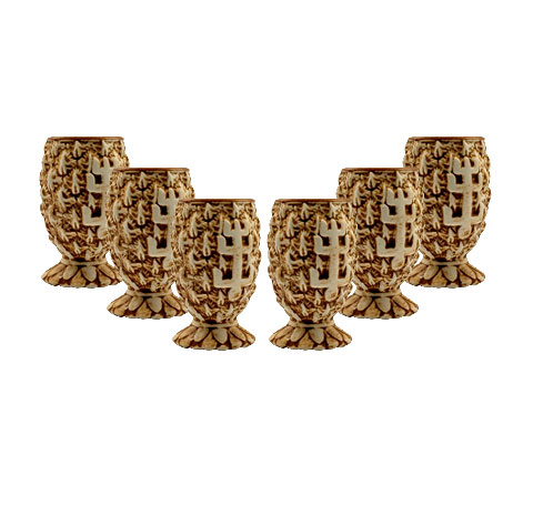 Plantation Rum Glas 6er Set Stiggins Shot Gläser 6x Tonbecher für 2cl / 4cl Tiki Barware, Glasses, Plantation Rum Stiggins Mug, Tiki Bar