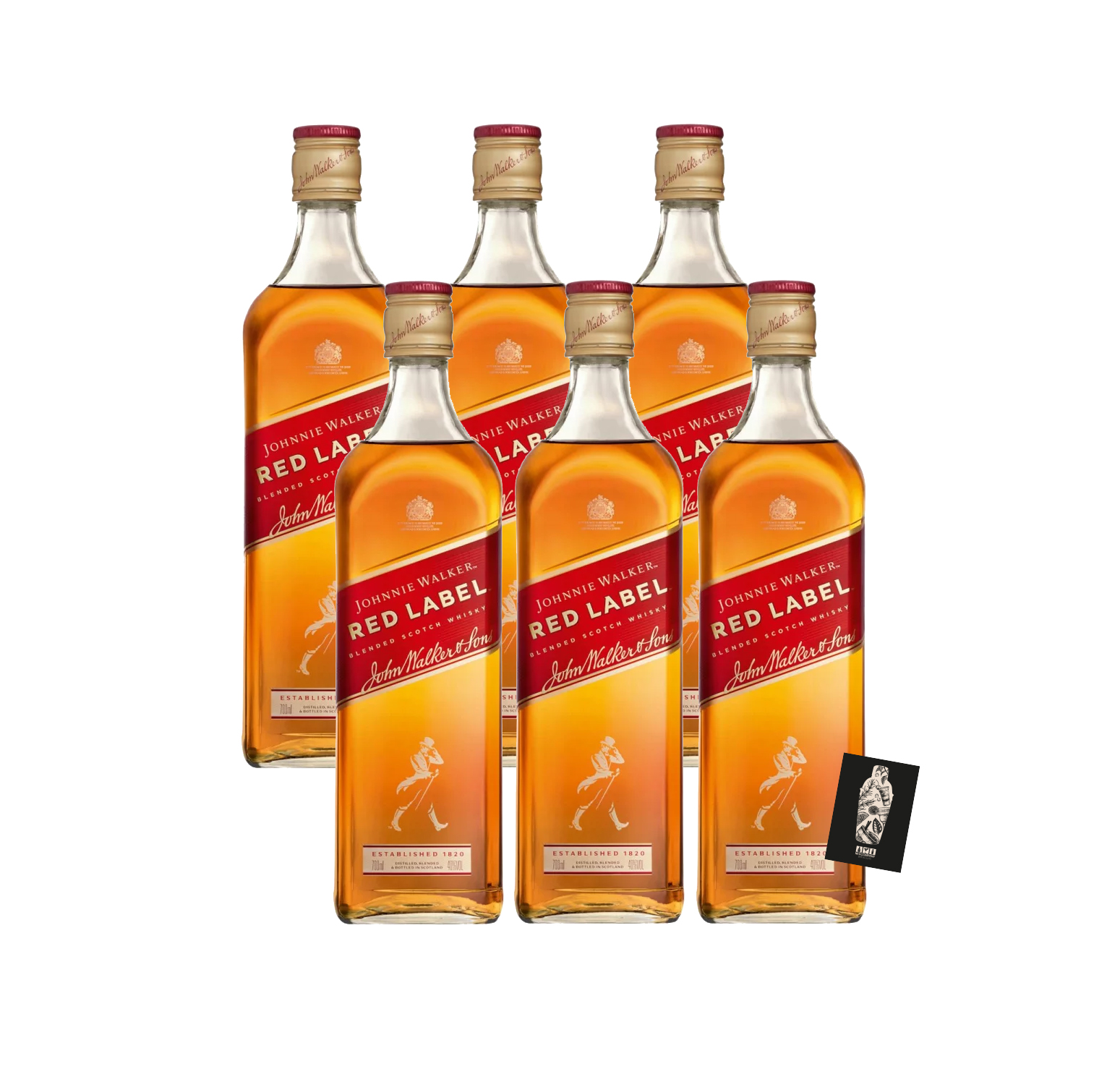 Johnnie Walker 6er-Set Red Label Blended Scotch Whisky 6x 0,7l (40% vol.) - [Enthält Sulfite]