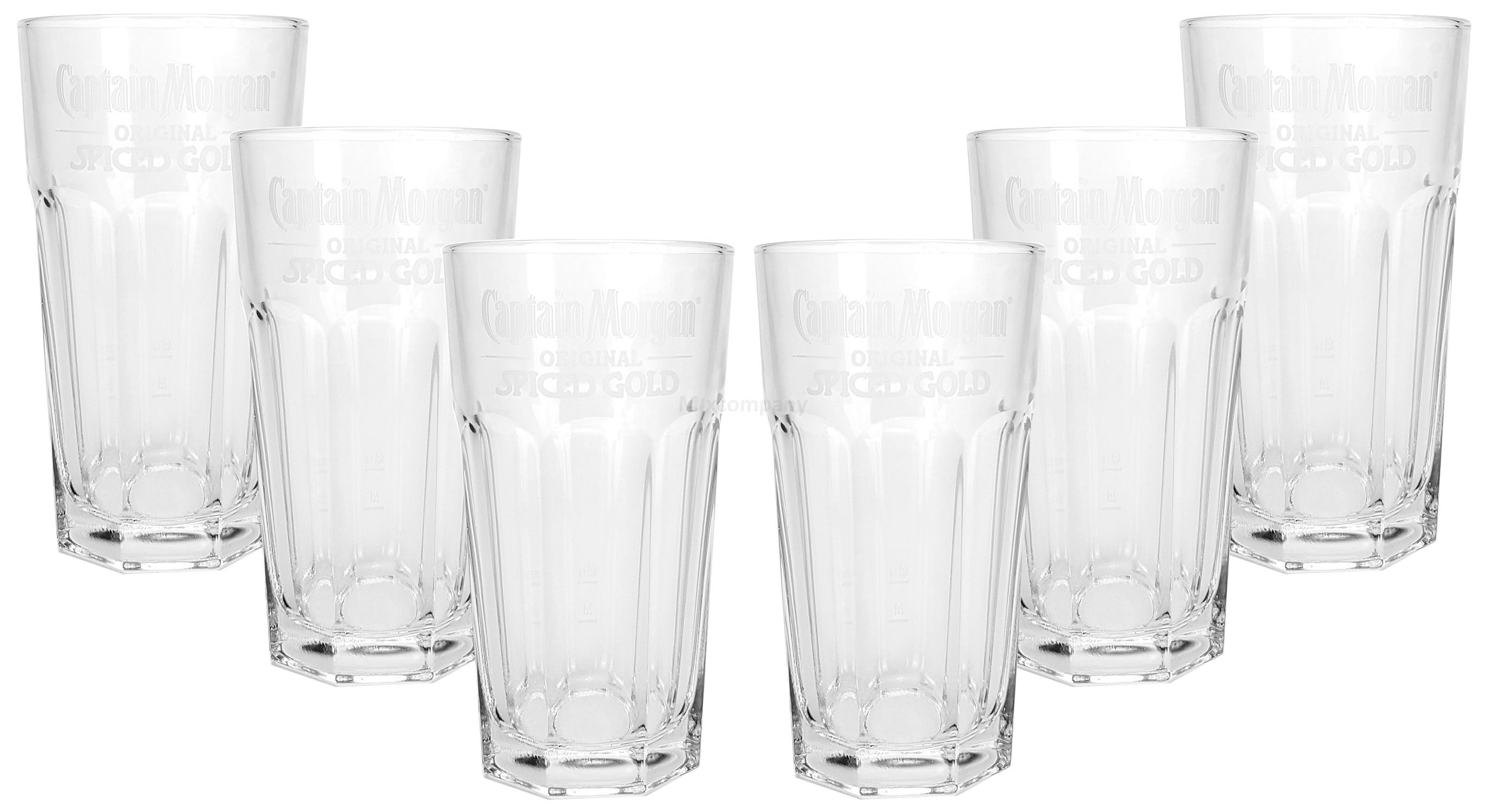 Captain Morgan Spiced Gold Cocktail Glas Gläser - 2x Longdrinkgläser 2/4cl geeicht