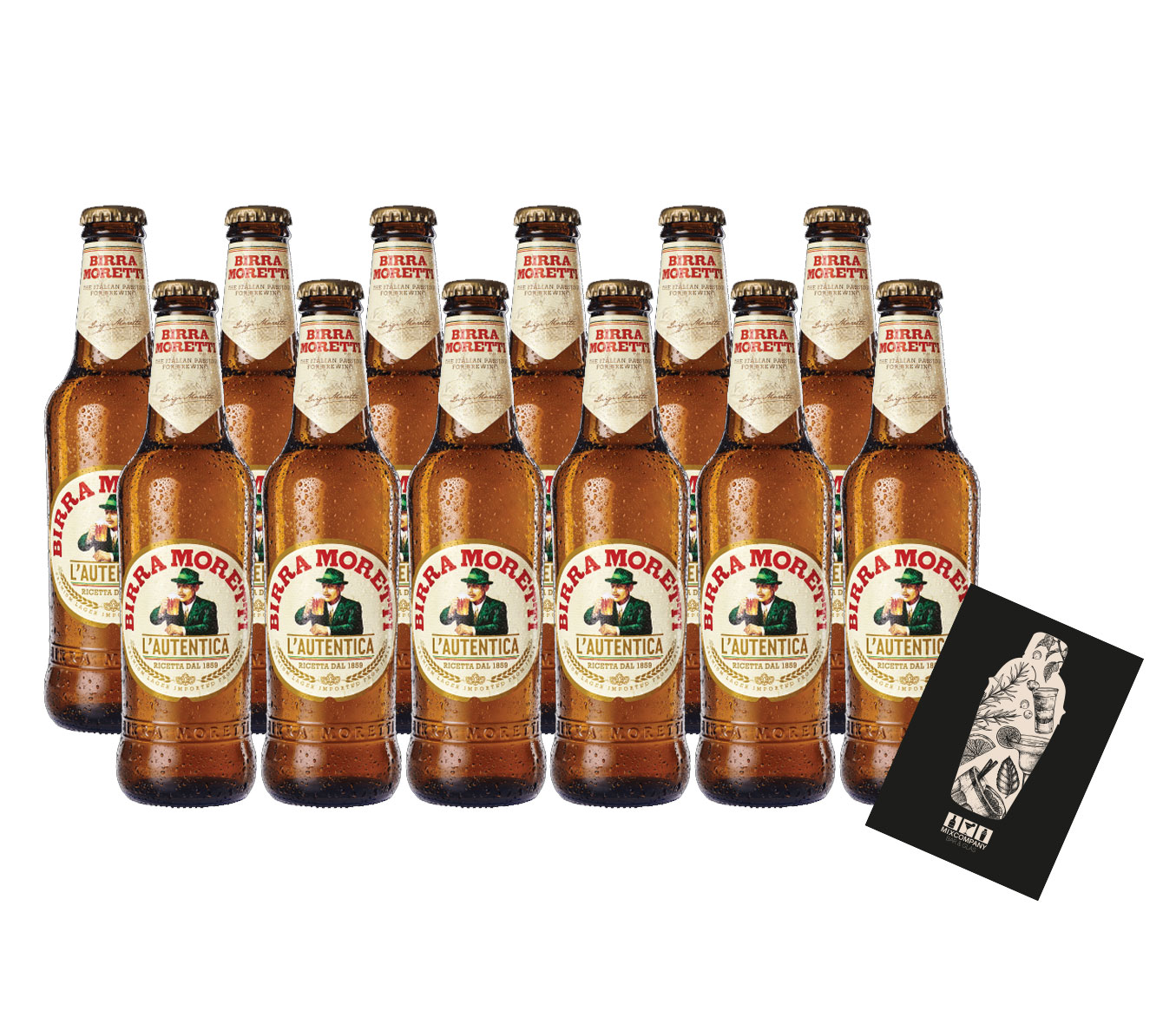 Birra Moretti 12er Set Bier L'autentica 6x 0,33L (4,6% Vol) italienisches Bier - [Enthält Sulfite]