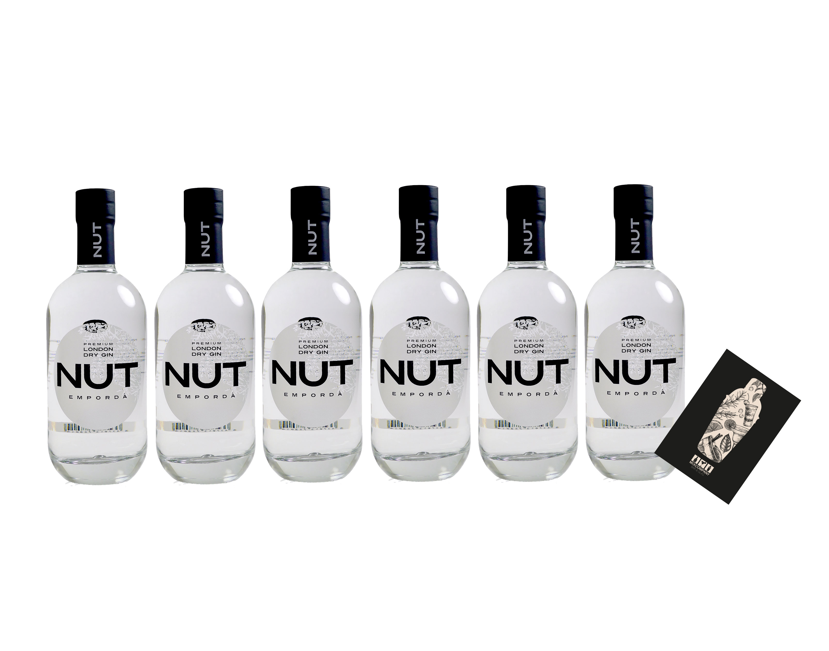 NUT 6er Set Emporda London Dry Gin 6x 0,7L (45% Vol) 13 Botanicals NUT Distillery- [Enthält Sulfite]