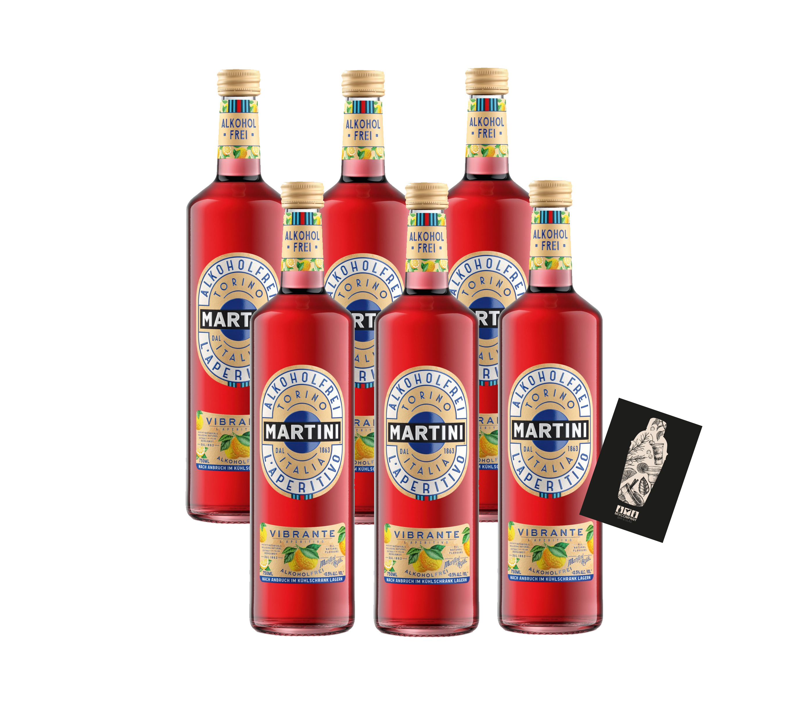 Martini Vibrante 6er Set 6x 0,75L alkoholfreie* Alternative *