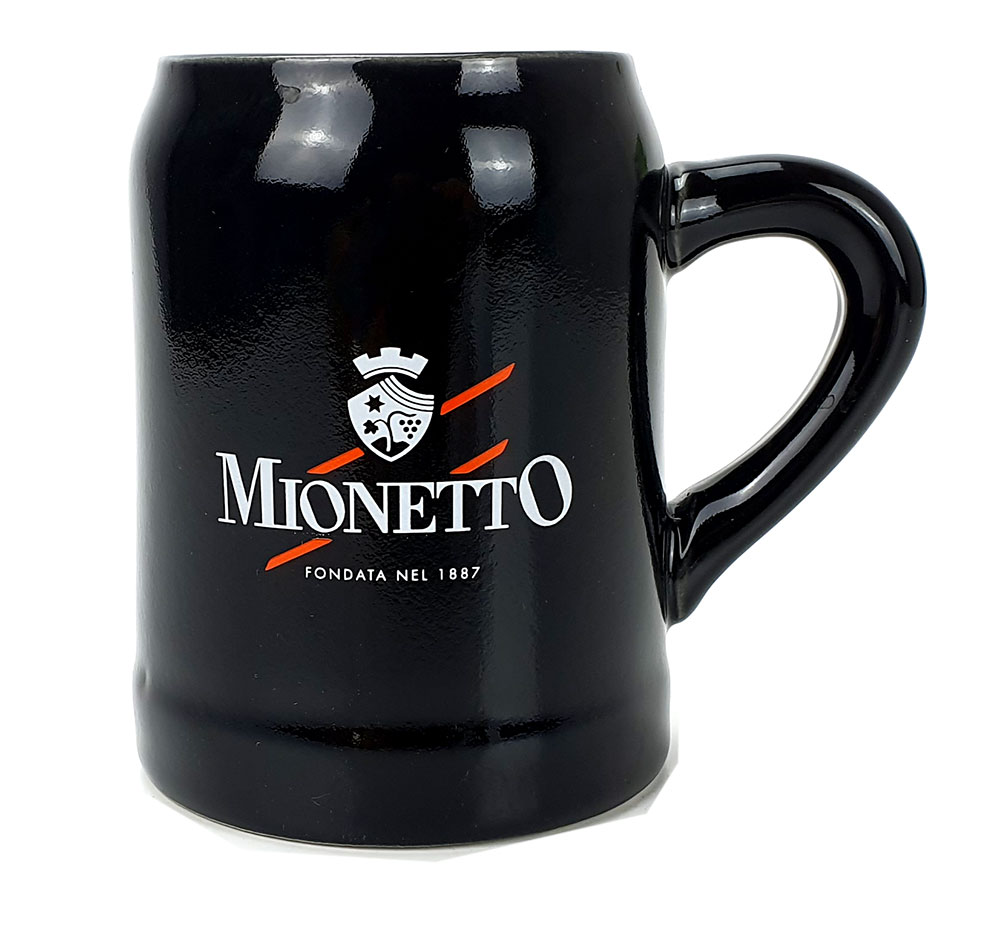 2x Mionetto Tasse - schwarze Glas Tasse / Becher 2er