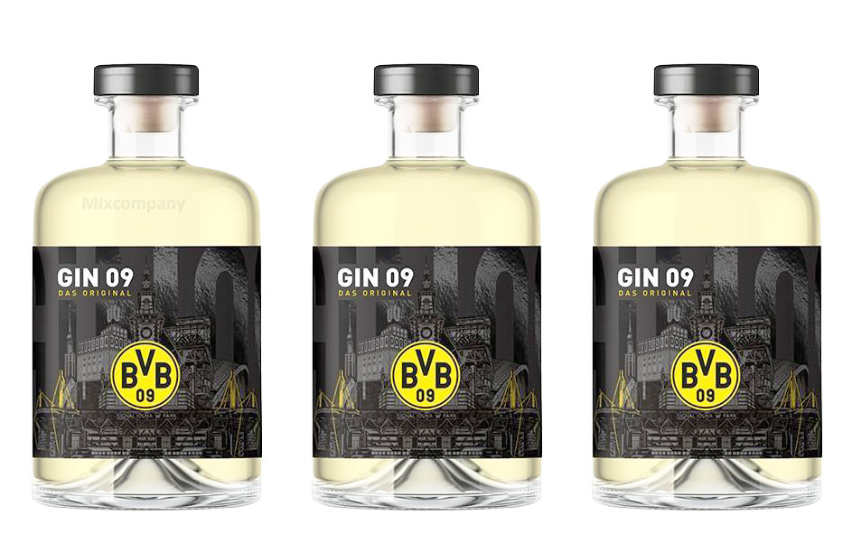 BVB Gin 09 Das Original 0,5l 500ml (43% Vol) - 3er Pack- [Enthält Sulfite]