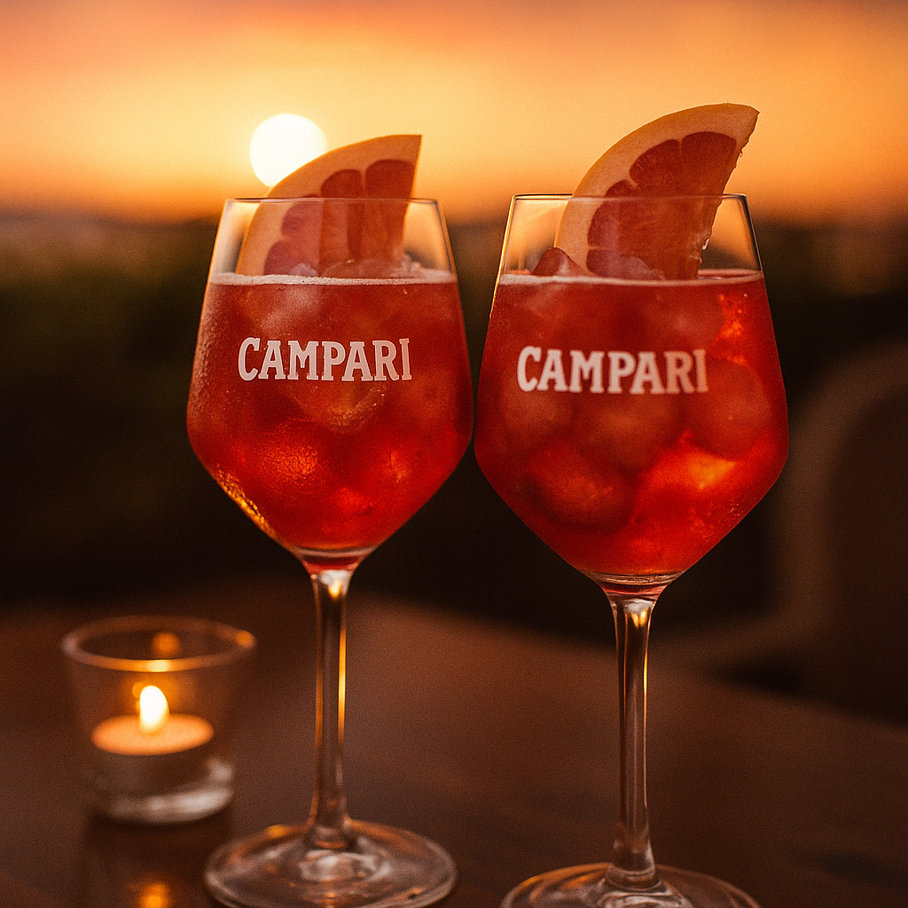 Campari Weingläser – 2er Set | Original Campari Aperitivo Gläser | Elegante Spritz- & Cocktailgläser