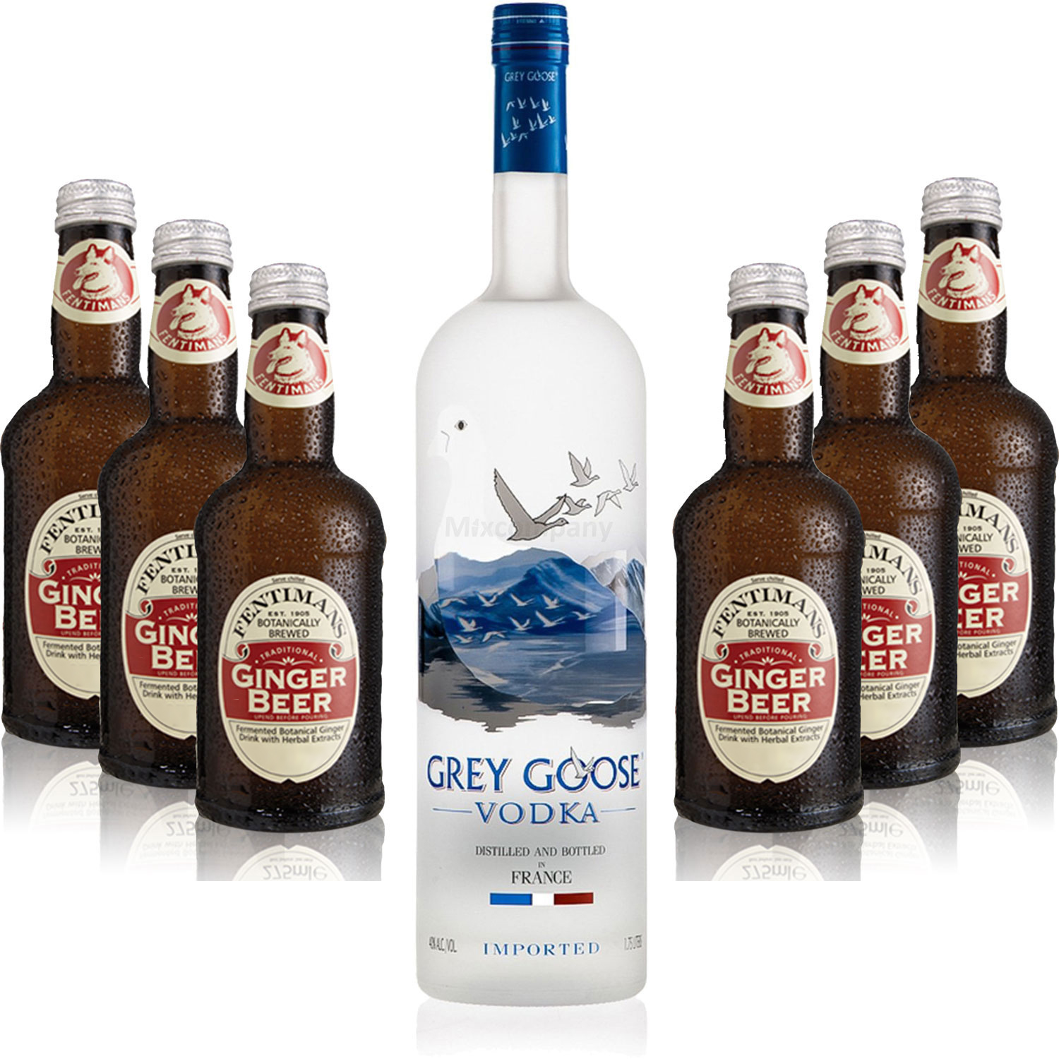 Moscow Mule Set - Grey Goose Vodka 0,7l 700ml (40% Vol) + 6x Fentimans Traditional Ginger Beer 200ml - Inkl. Pfand MEHRWEG