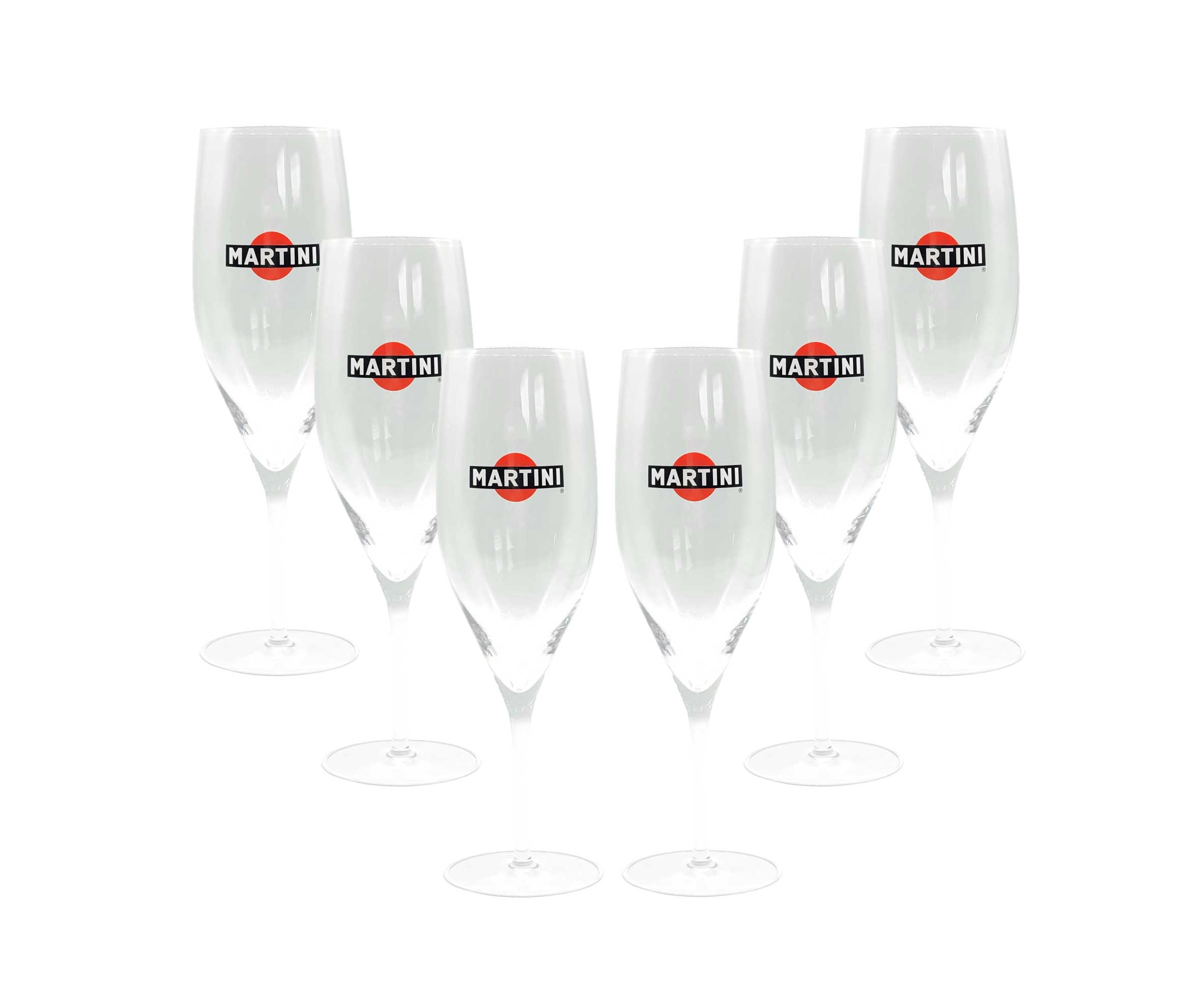 Martini Prosecco Glas Flöten Gläser Set - 6x Sekt glas