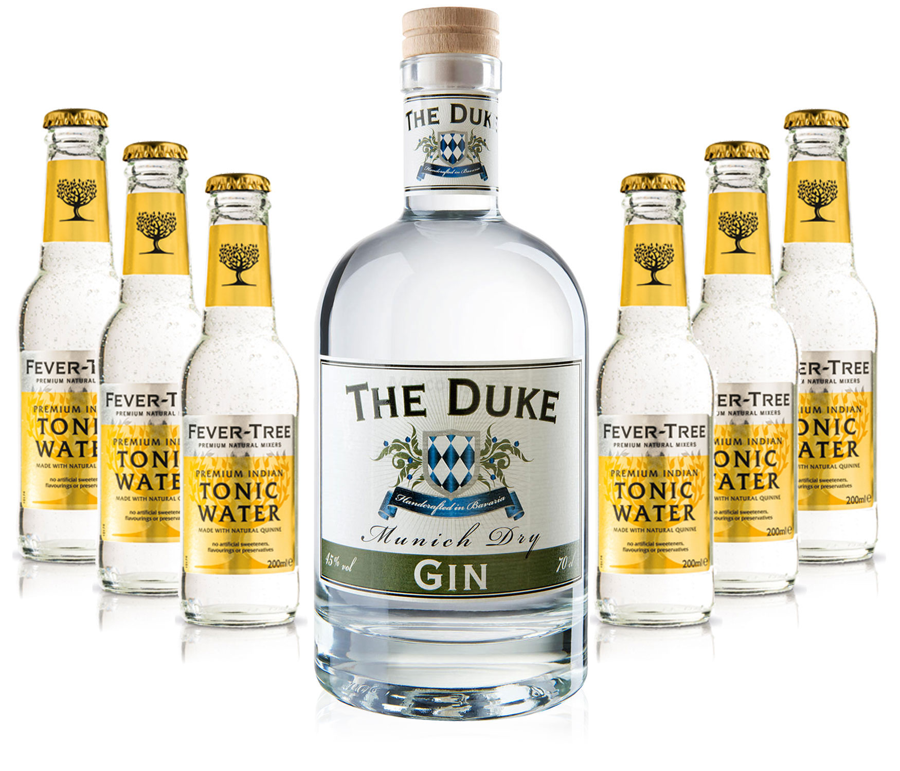 Gin Tonic Set - The Duke Munich Dry Gin 0,7l 700ml (45% Vol) + 6x Fever Tree Tonic Water 200ml inkl. Pfand MEHRWEG