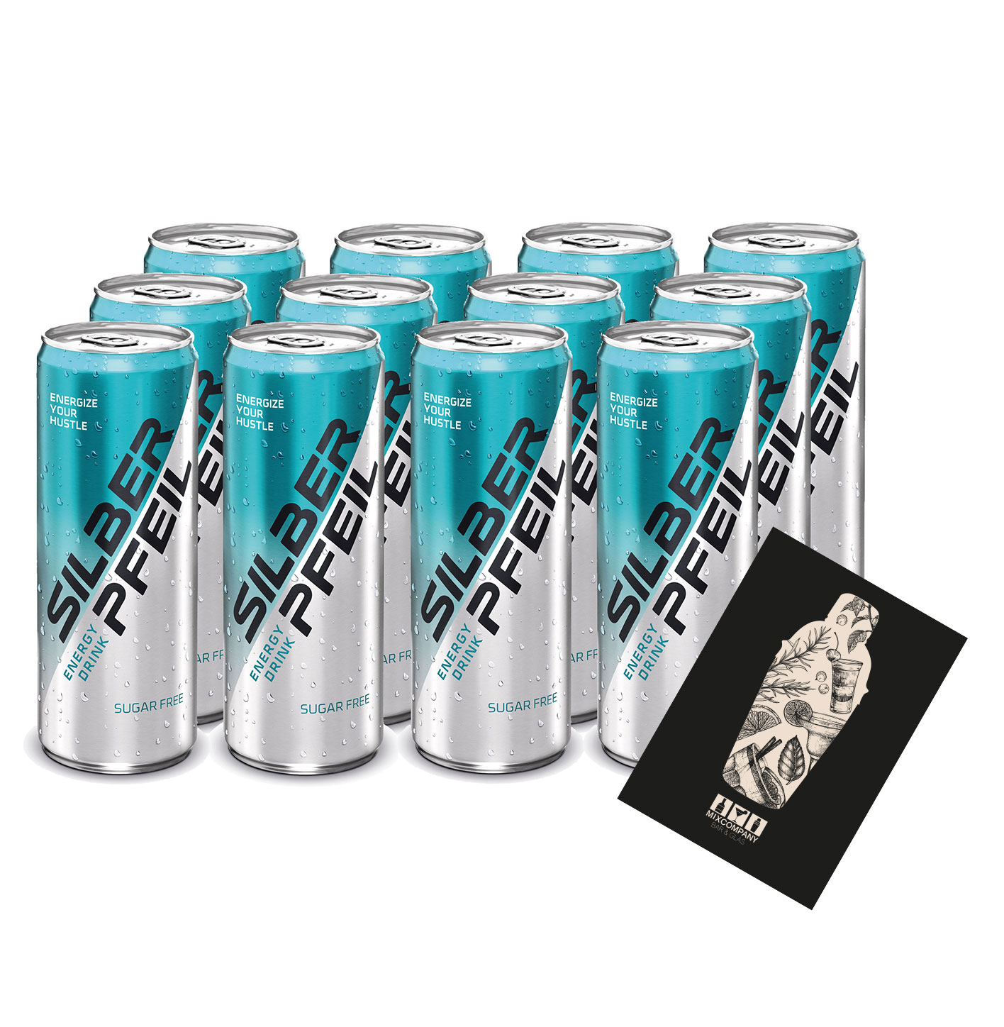 Silberpfeil 12er Set Energy Drink Sugarfree Zuckerfrei 12x 0,25L inkl. Pfand EINWEG