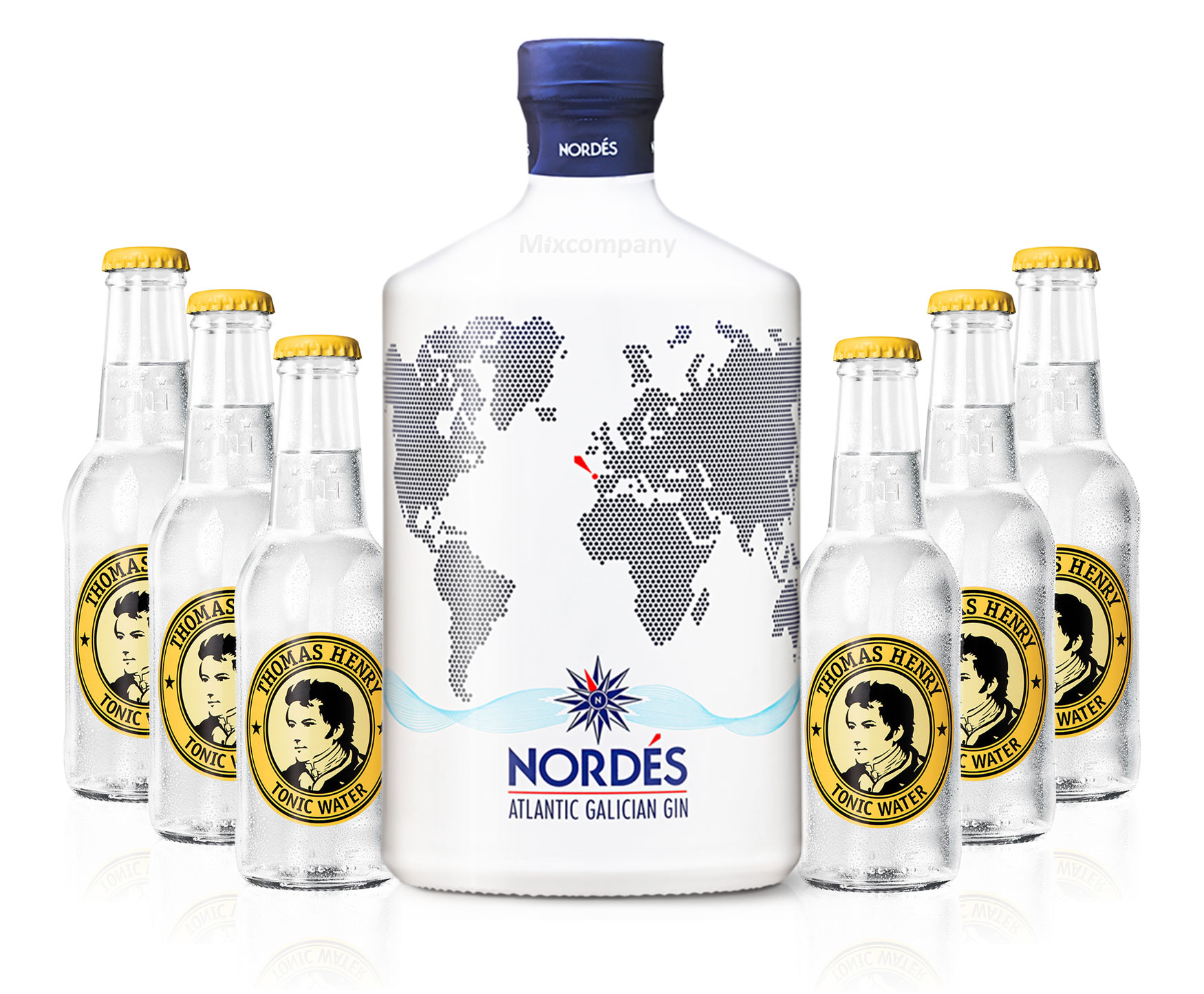 aus Gin MEHRWEG Nordes 6x Galizien 7227 Atlantic Vol) Water Henry [Enthält 0,7l (40% | 0,2l Thomas + Sulfite] Galician inkl. Tonic Pfand-